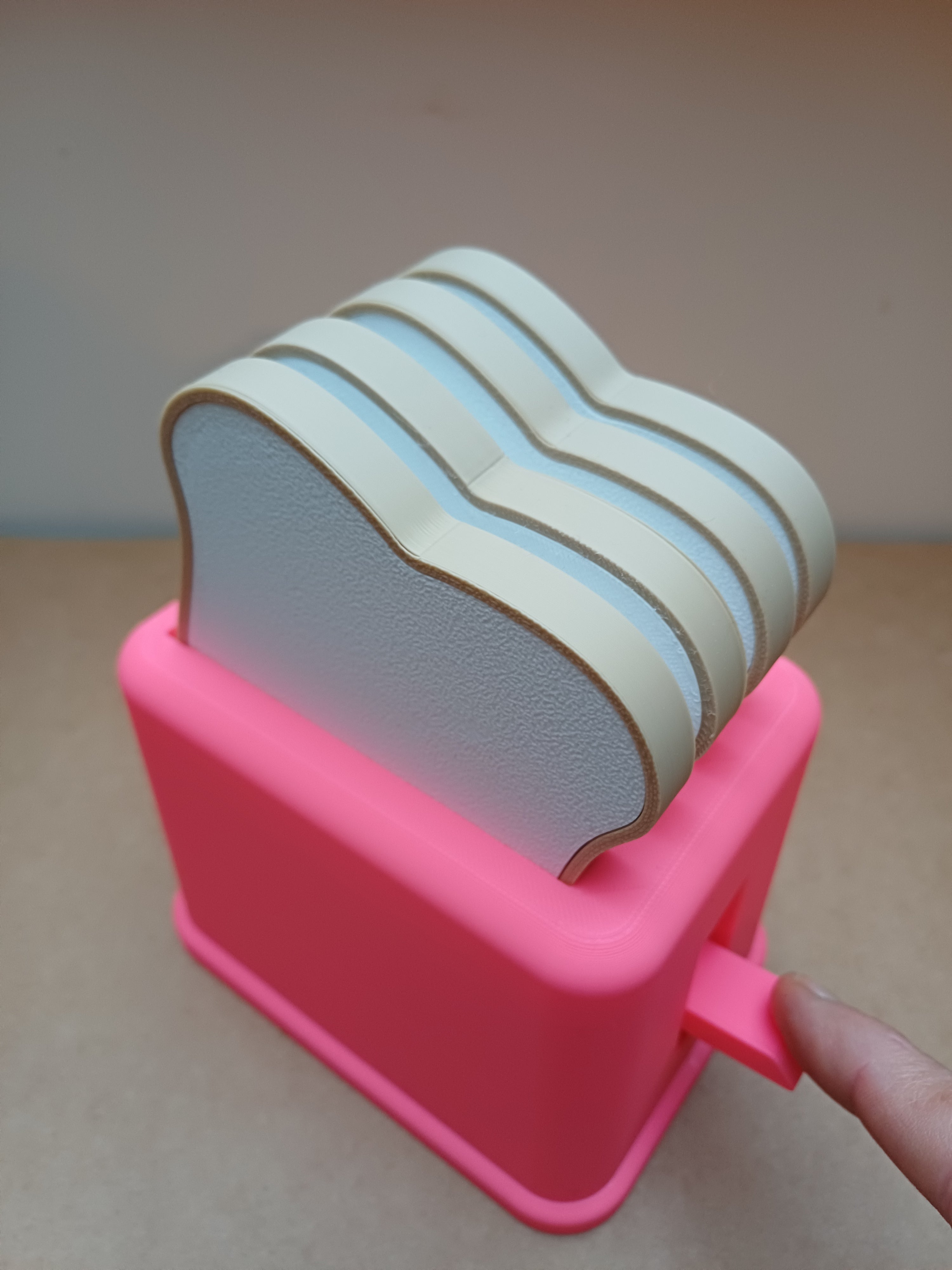 Pop Up Action Kids Toy Play Toaster & 4 Slices of Bread - Kitchen Play