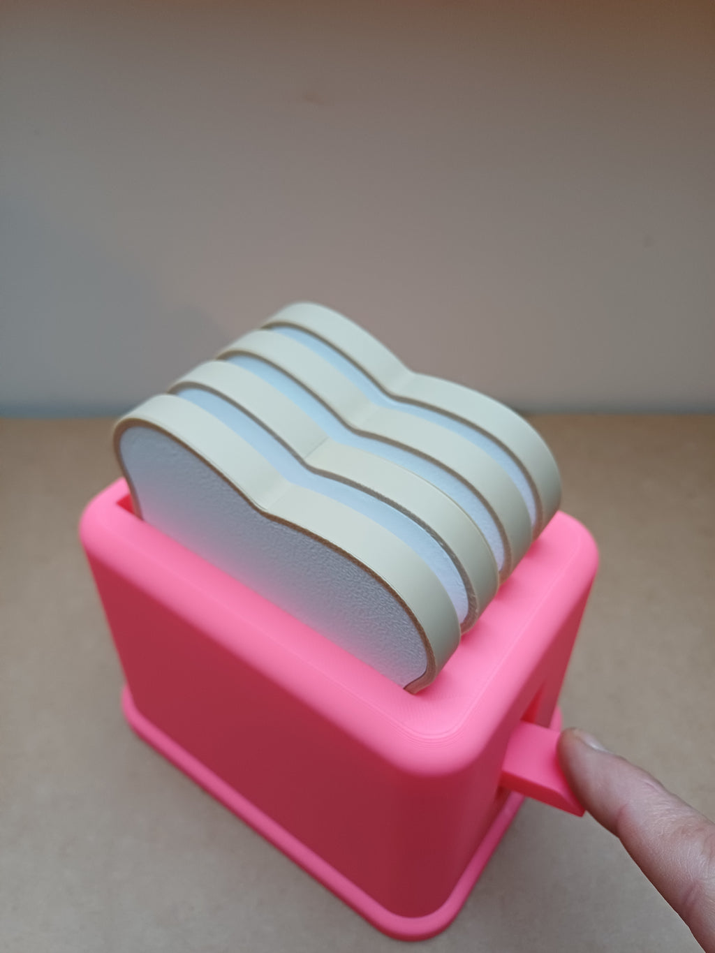 Pop Up Action Kids Toy Play Toaster & 4 Slices of Bread - Kitchen Play