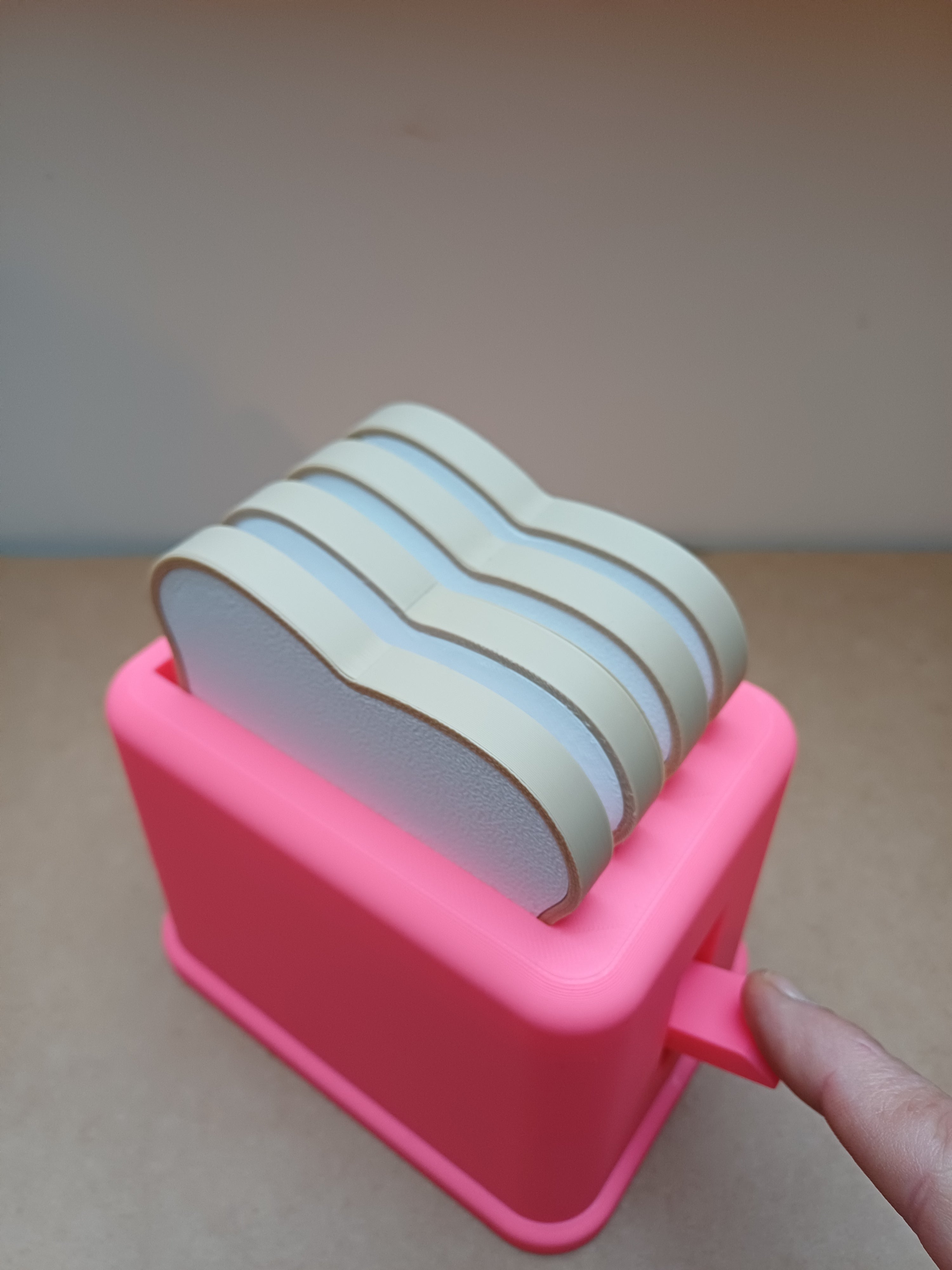 Pop Up Action Kids Toy Play Toaster & 4 Slices of Bread - Kitchen Play