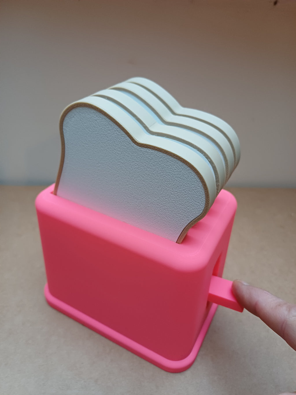 Pop Up Action Kids Toy Play Toaster & 4 Slices of Bread - Kitchen Play