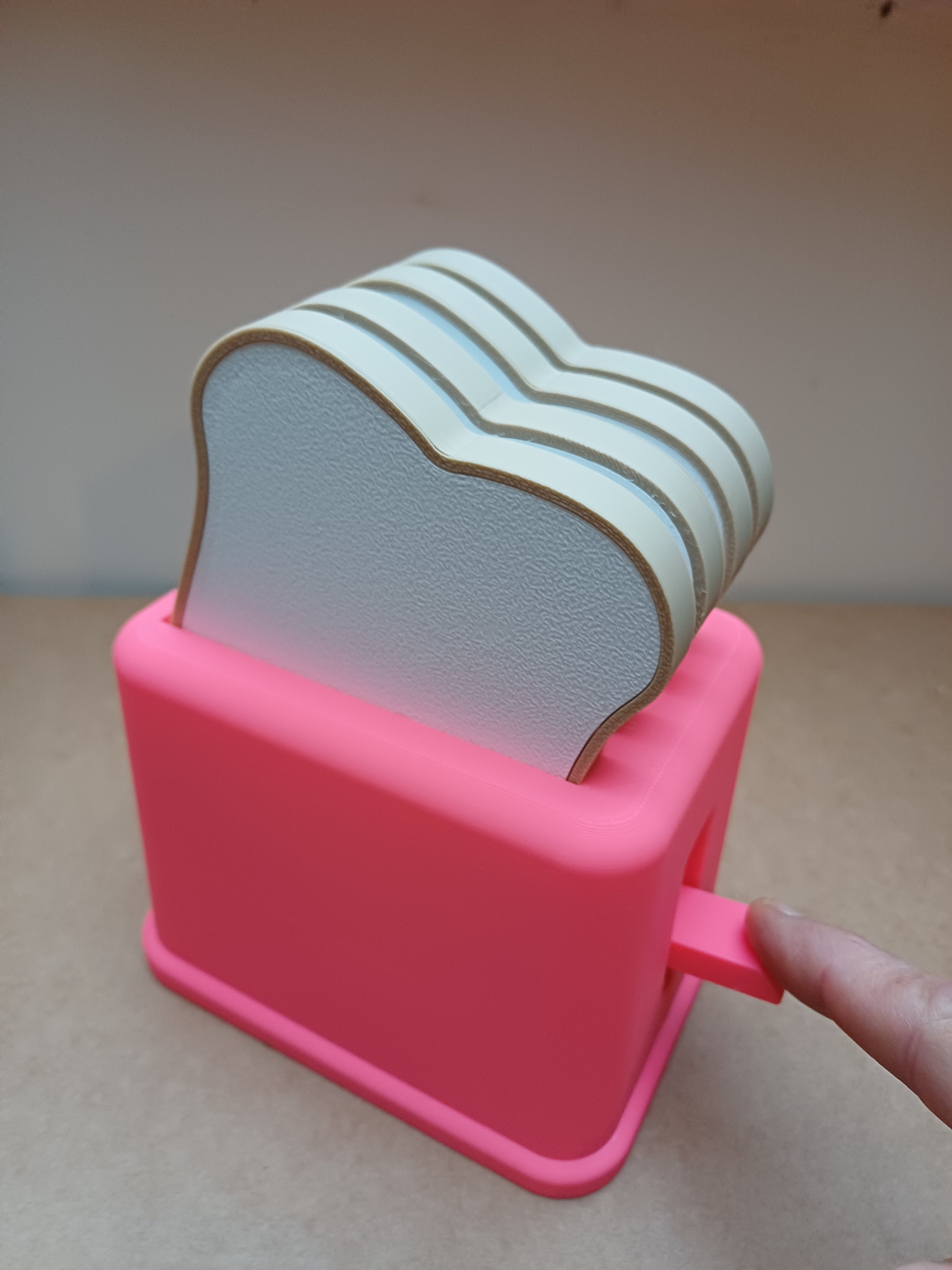 Pop Up Action Kids Toy Play Toaster & 4 Slices of Bread - Kitchen Play