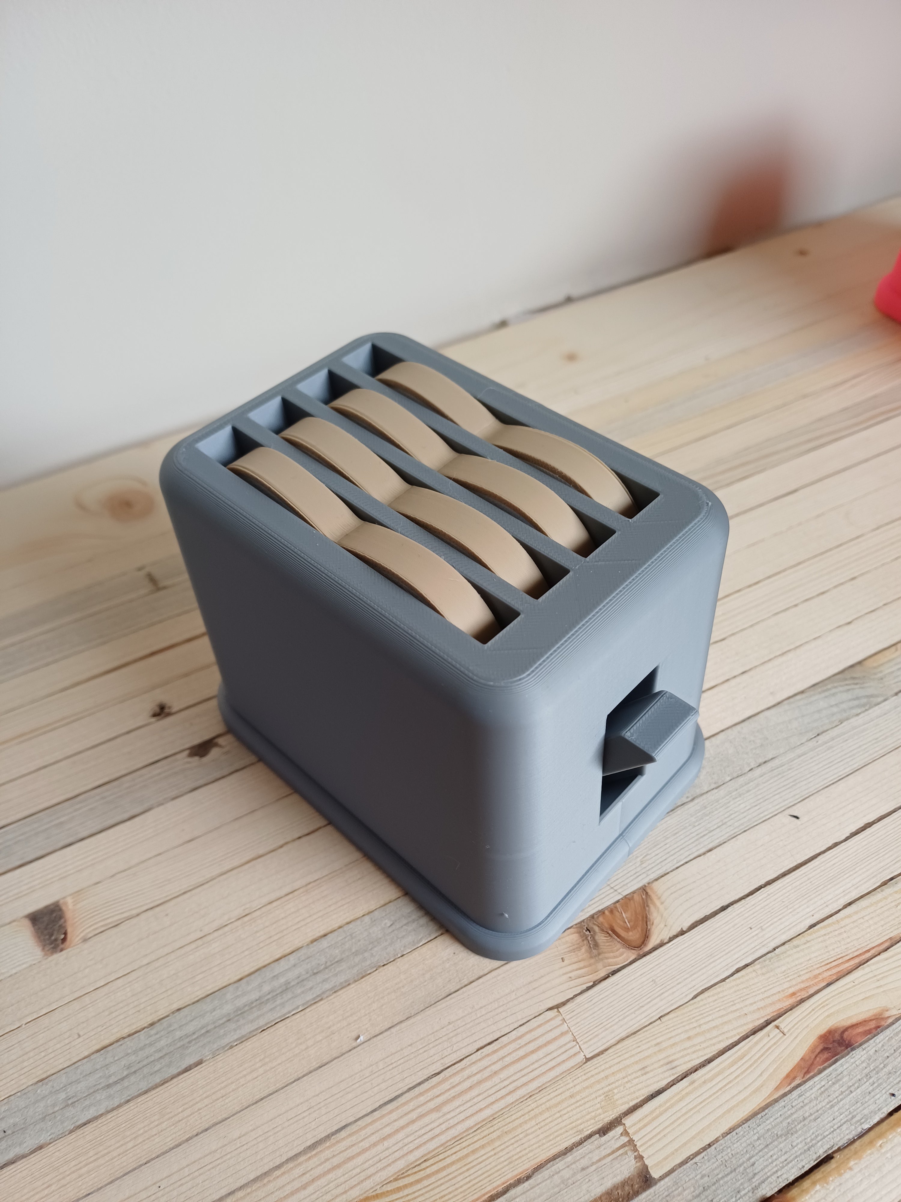 Pop Up Action Kids Toy Play Toaster & 4 Slices of Bread - Kitchen Play