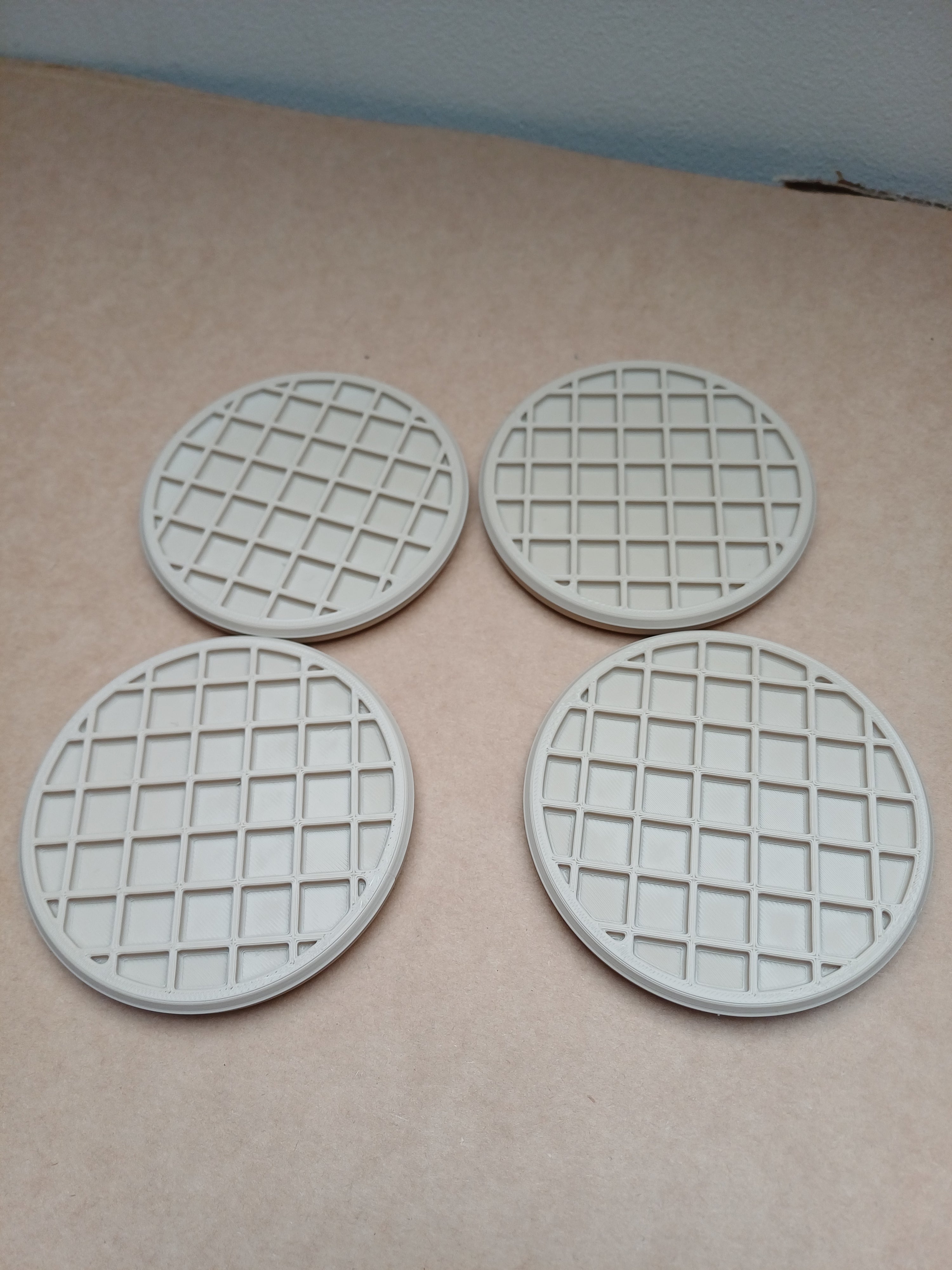 3D Printed Waffle Coasters | Toy Kitchen Accessory, Pretend Play Food (Set of 4)