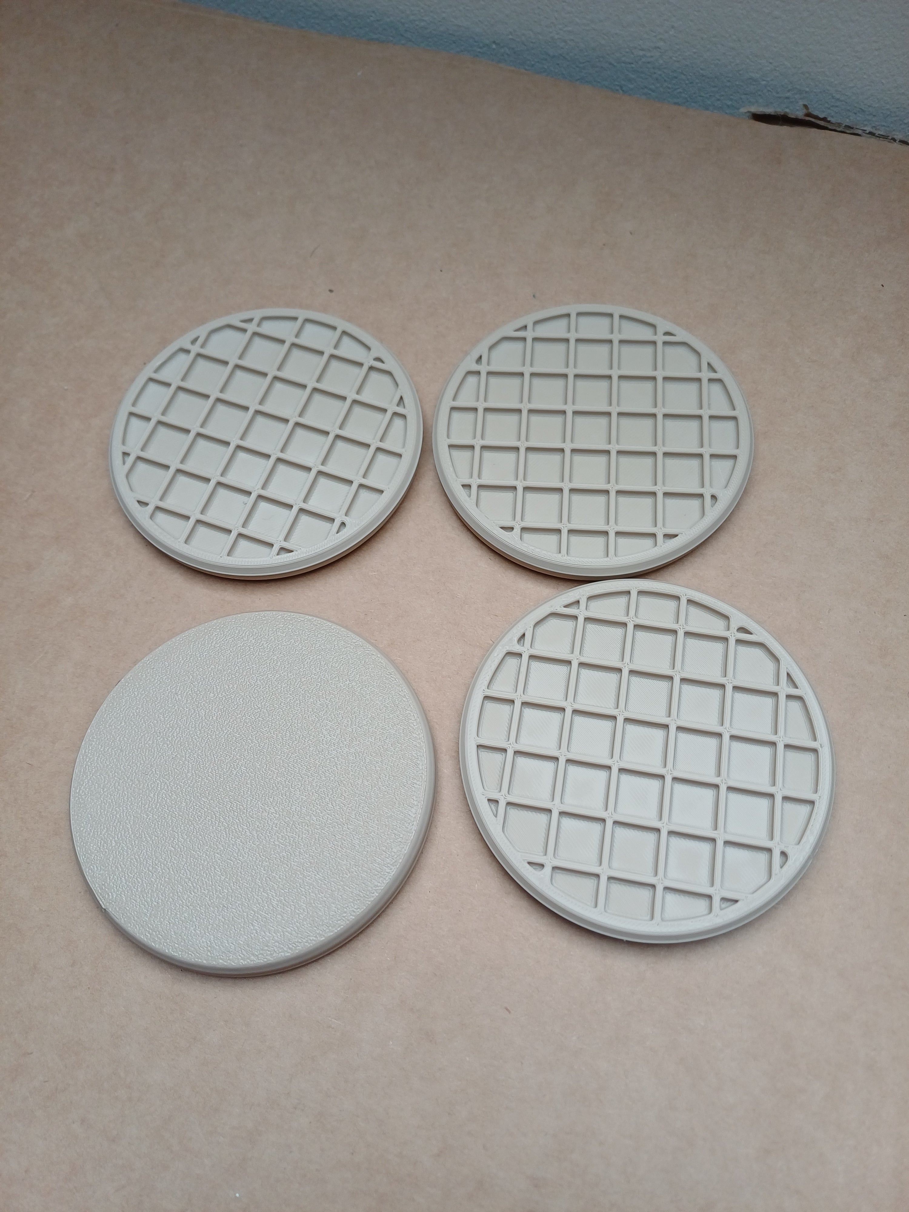 3D Printed Waffle Coasters | Toy Kitchen Accessory, Pretend Play Food (Set of 4)