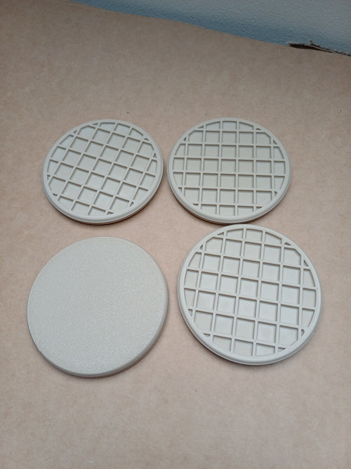 3D Printed Waffle Coasters | Toy Kitchen Accessory, Pretend Play Food (Set of 4)