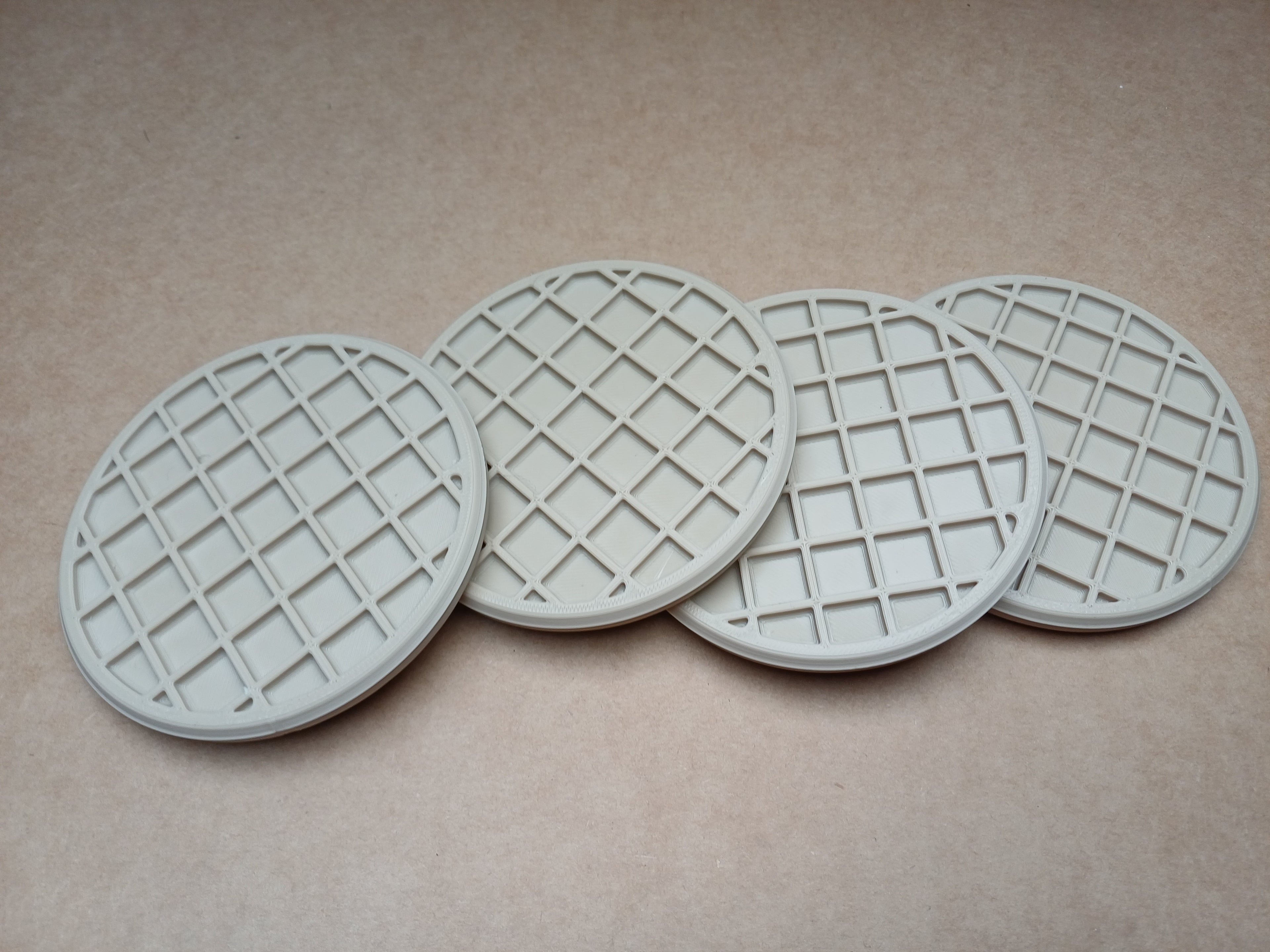 3D Printed Waffle Coasters | Toy Kitchen Accessory, Pretend Play Food (Set of 4)