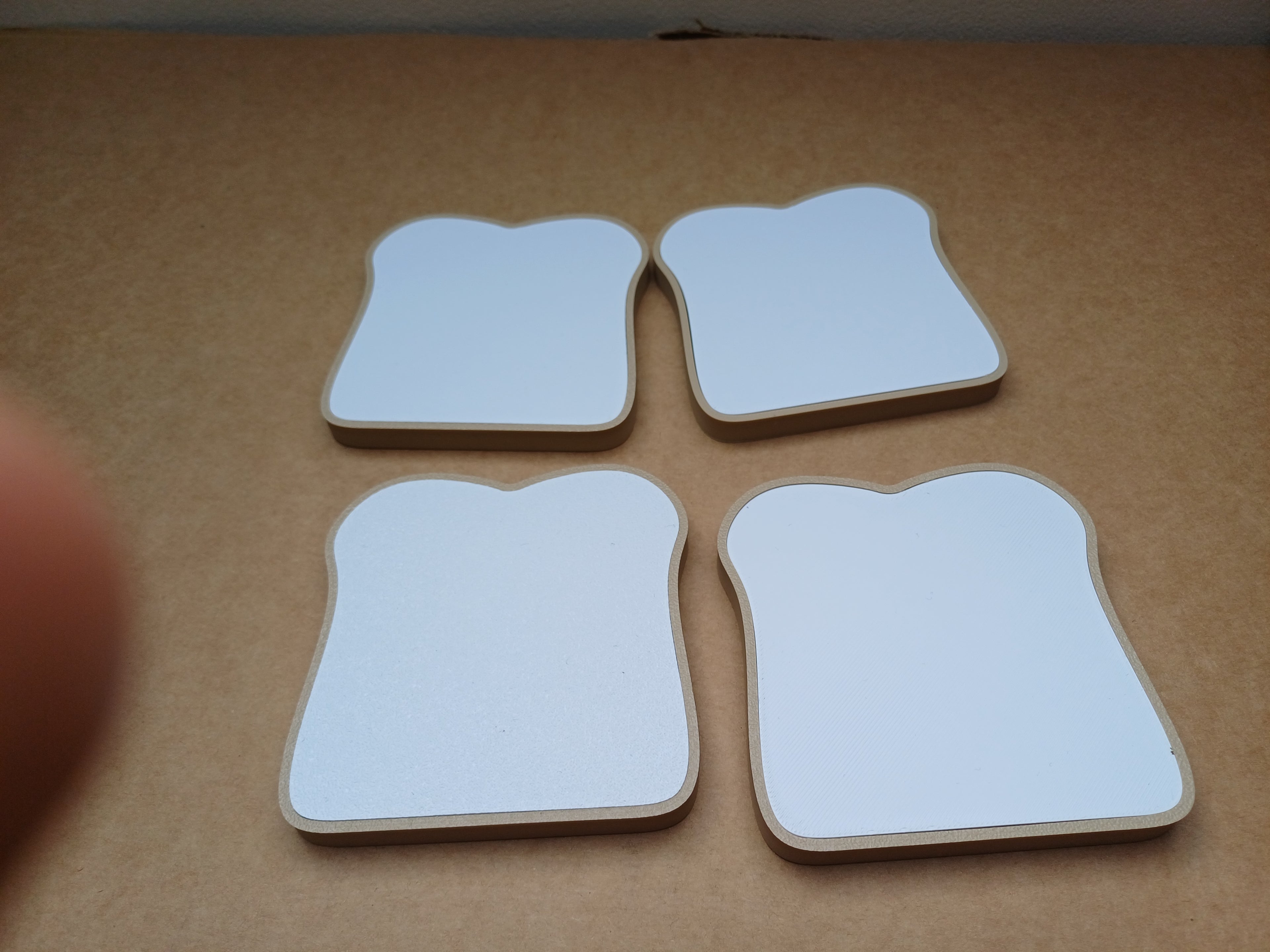 Set of 4 Bread Slice Coasters | Realistic 3D Printed Kitchen Decor