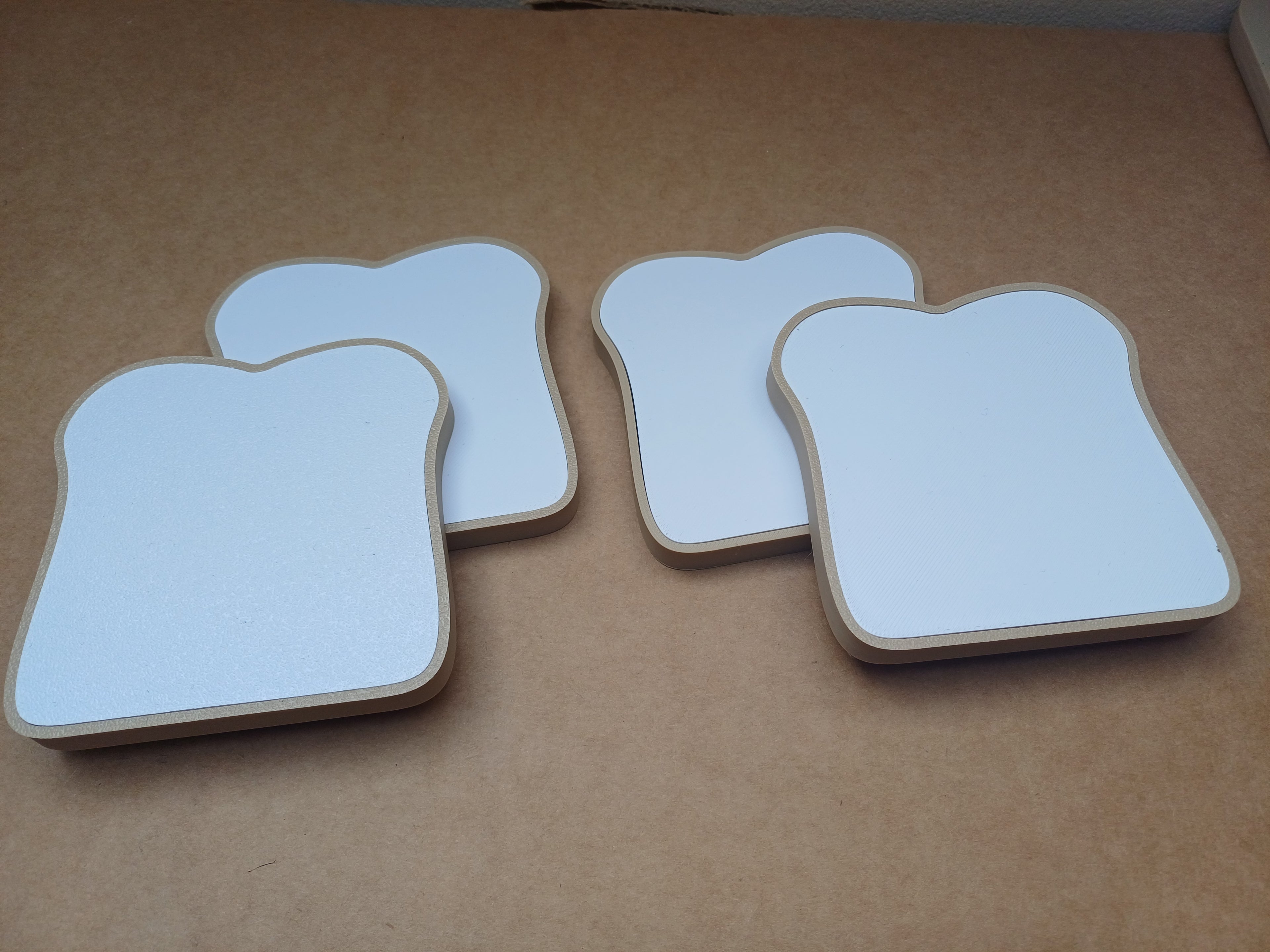 Set of 4 Bread Slice Coasters | Realistic 3D Printed Kitchen Decor