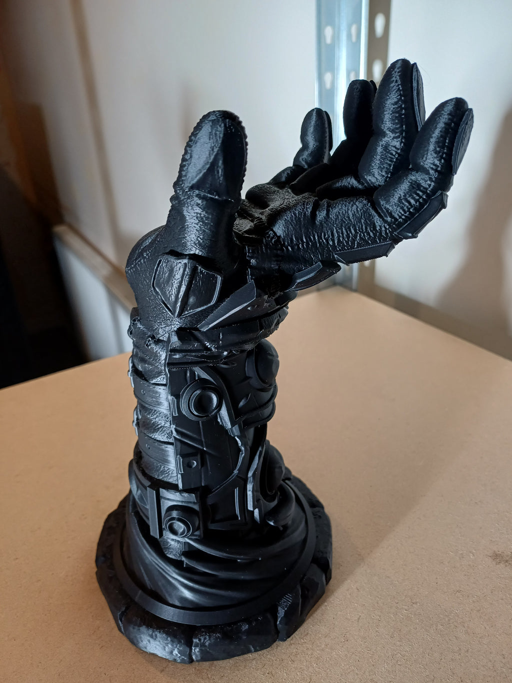 Armoured Gauntlet Hand Headset Stand Fantasy Warrior Hand Emerging From Portal