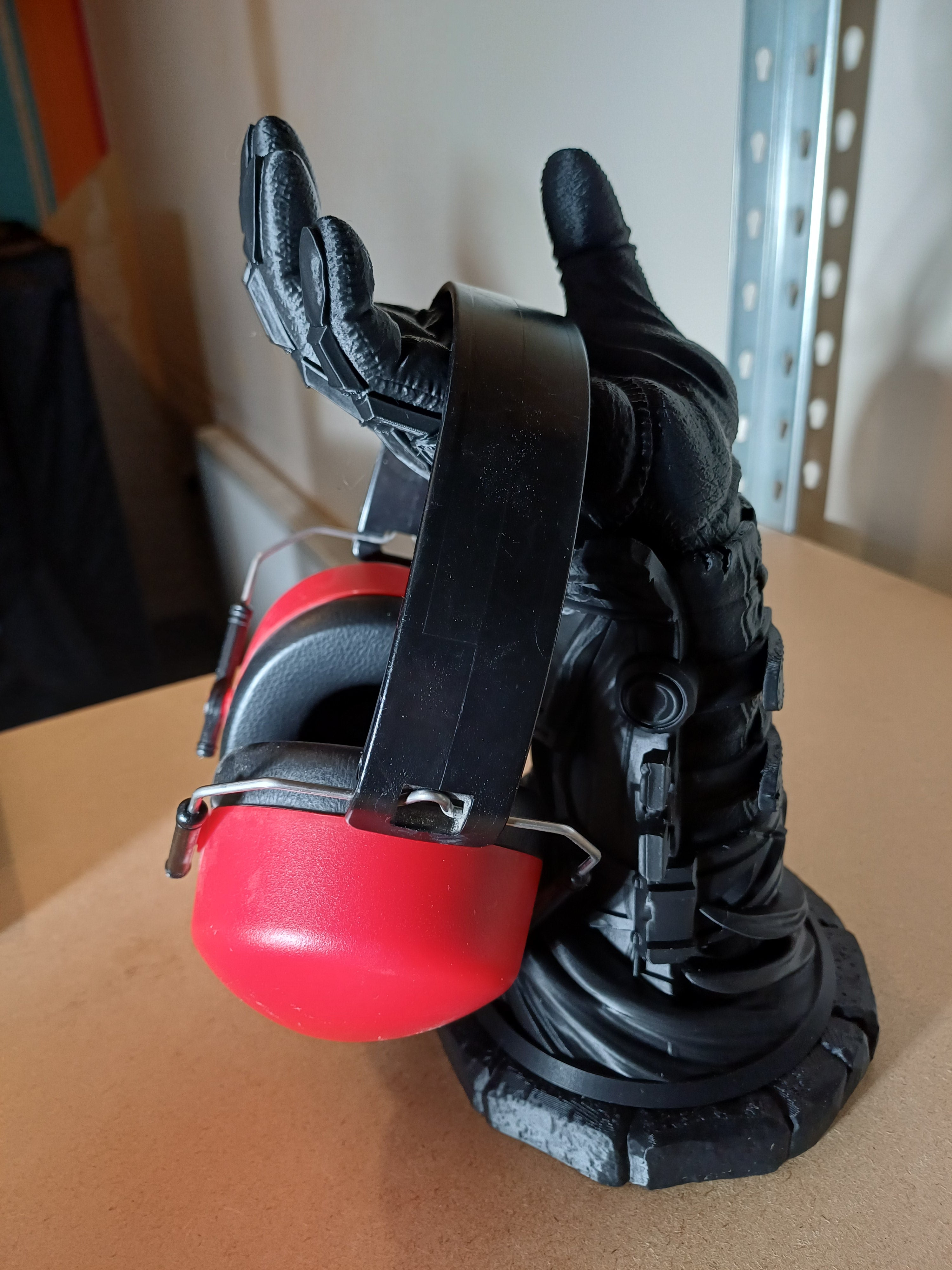 Armoured Gauntlet Hand Headset Stand Fantasy Warrior Hand Emerging From Portal