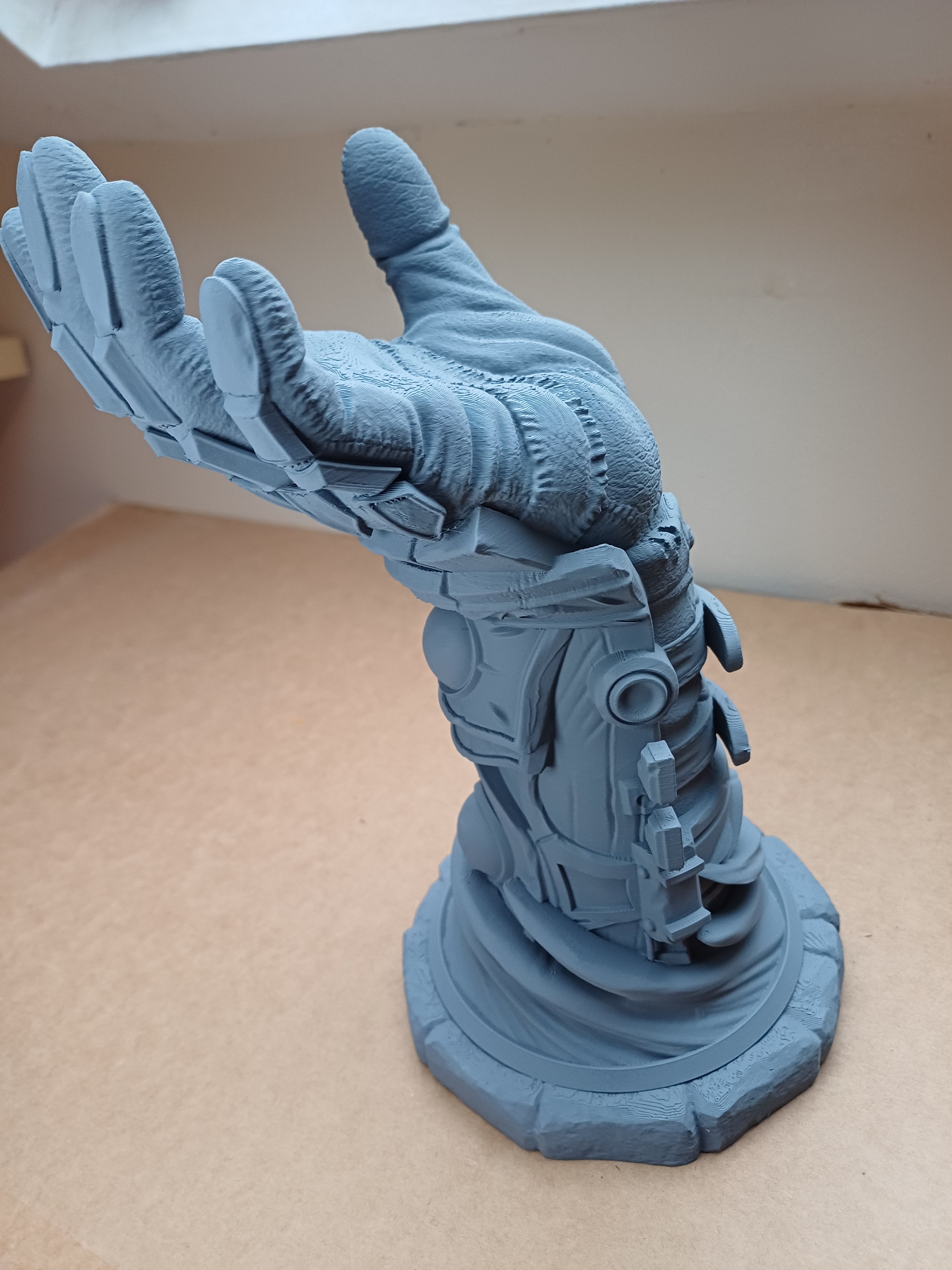 Armoured Gauntlet Hand Headset Stand Fantasy Warrior Hand Emerging From Portal
