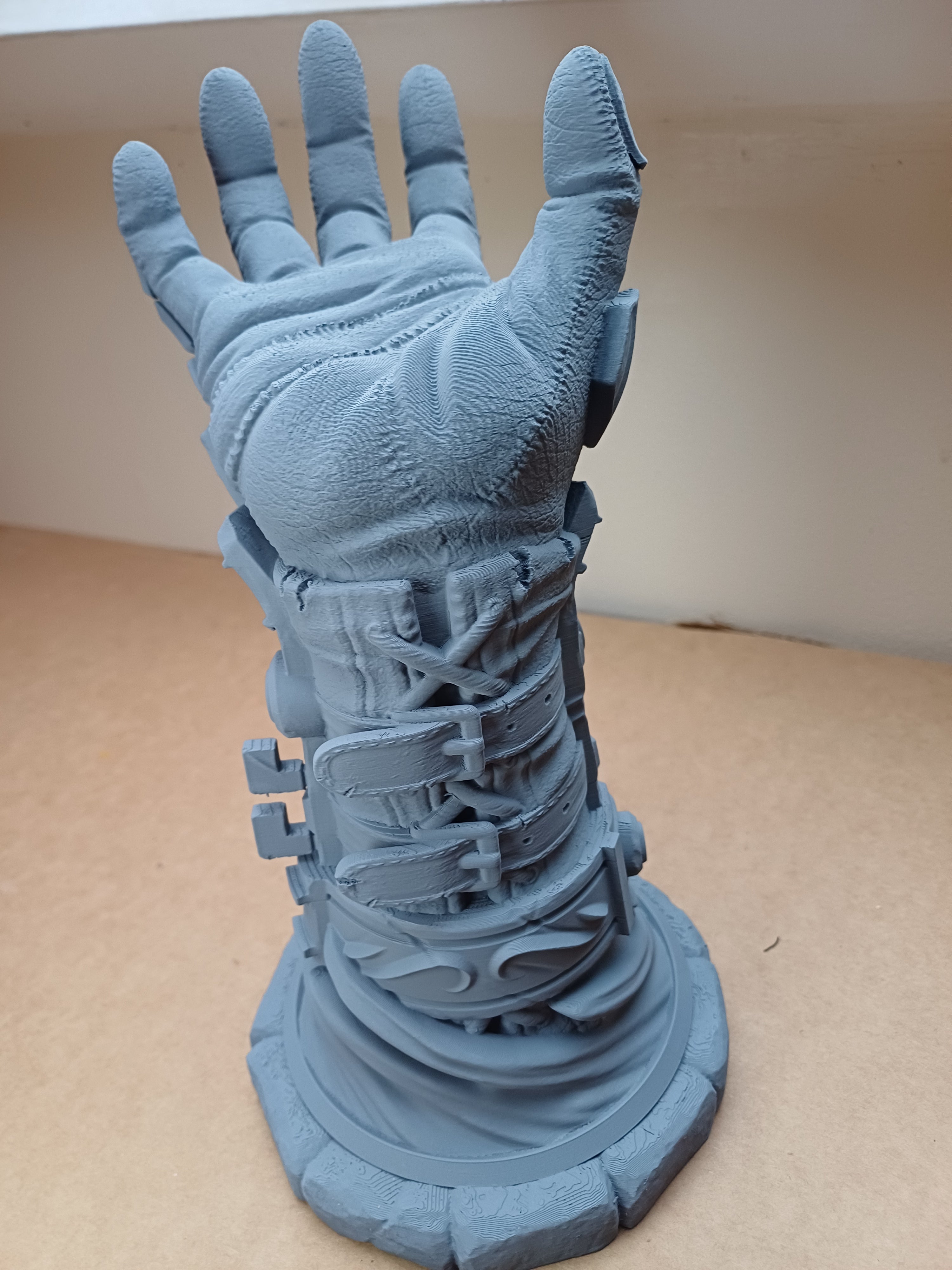 Armoured Gauntlet Hand Headset Stand Fantasy Warrior Hand Emerging From Portal