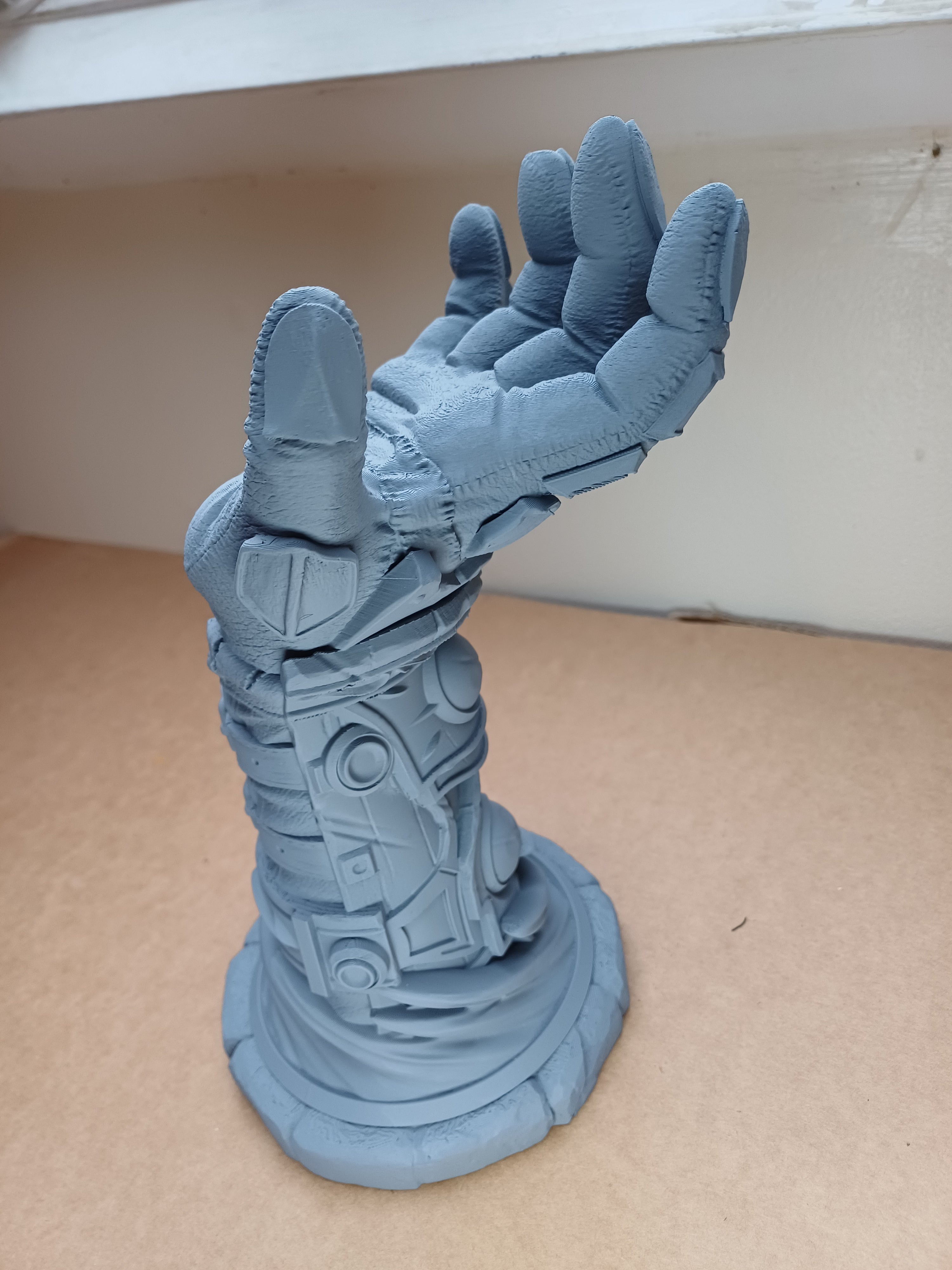 Armoured Gauntlet Hand Headset Stand Fantasy Warrior Hand Emerging From Portal