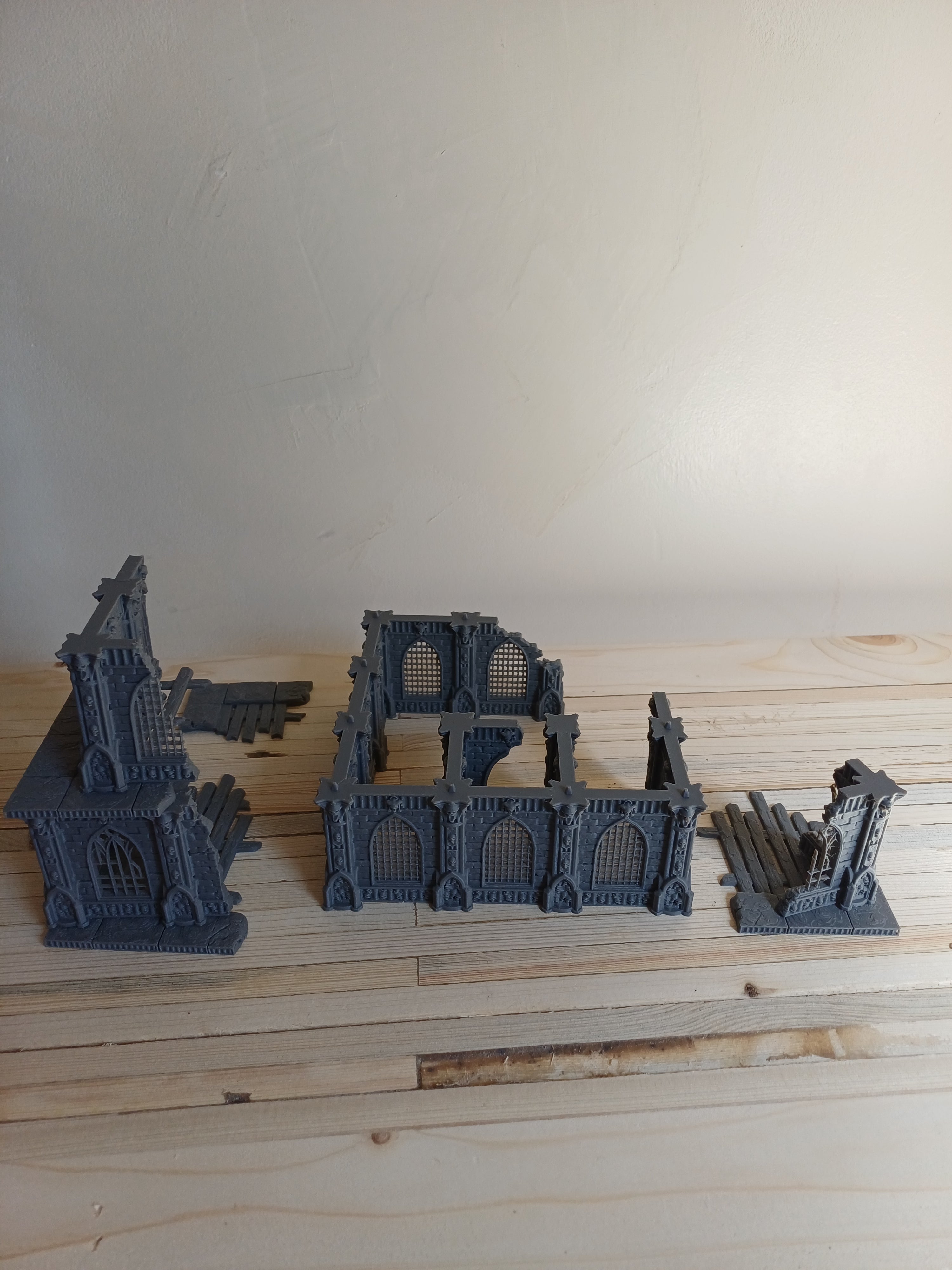 Grimdark Gothic Cathedral Ruin 3-Storey 3D Printed Sci-Fantasy Wargame Terrain