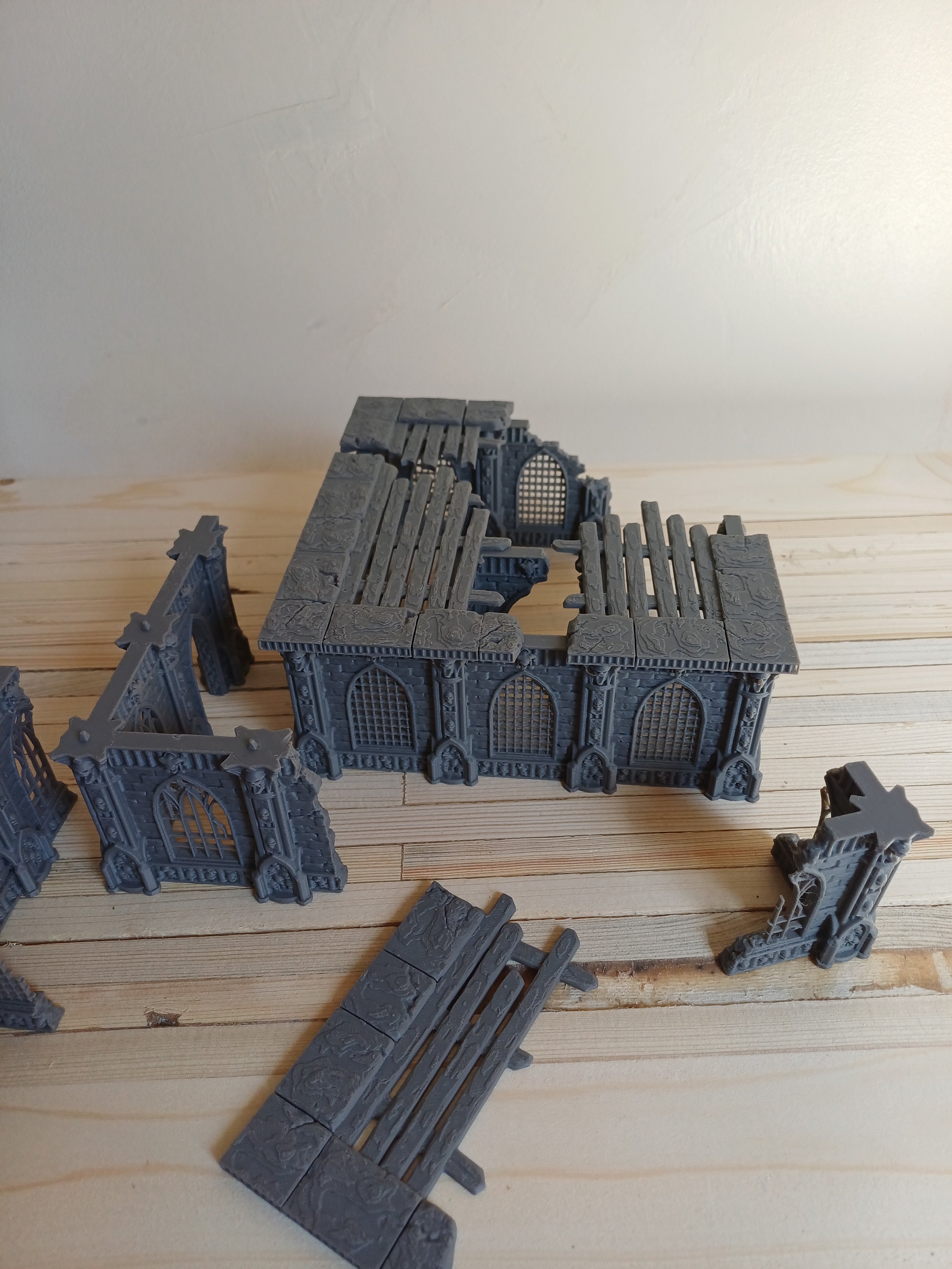 Grimdark Gothic Cathedral Ruin 3-Storey 3D Printed Sci-Fantasy Wargame Terrain