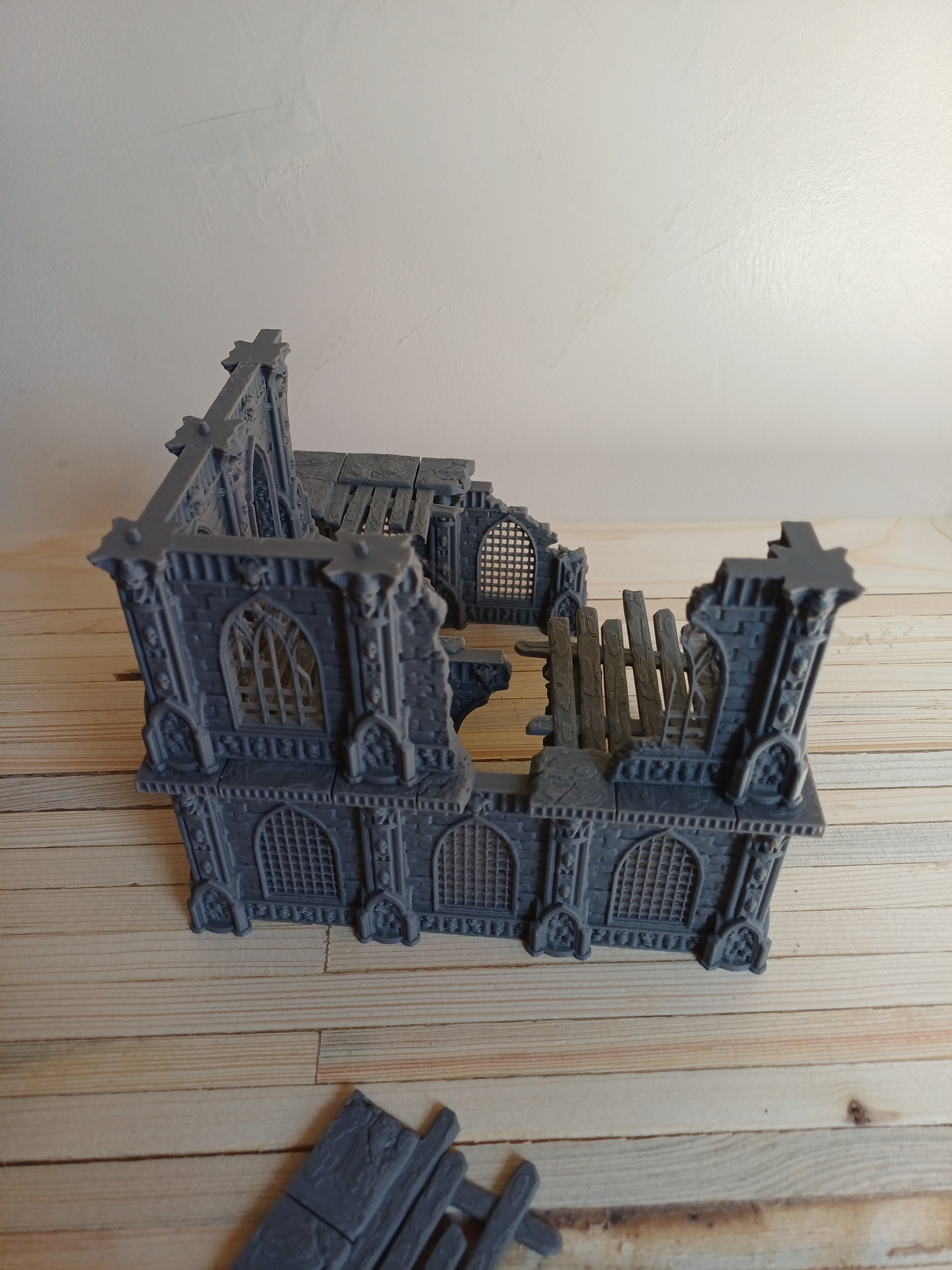 Grimdark Gothic Cathedral Ruin 3-Storey 3D Printed Sci-Fantasy Wargame Terrain