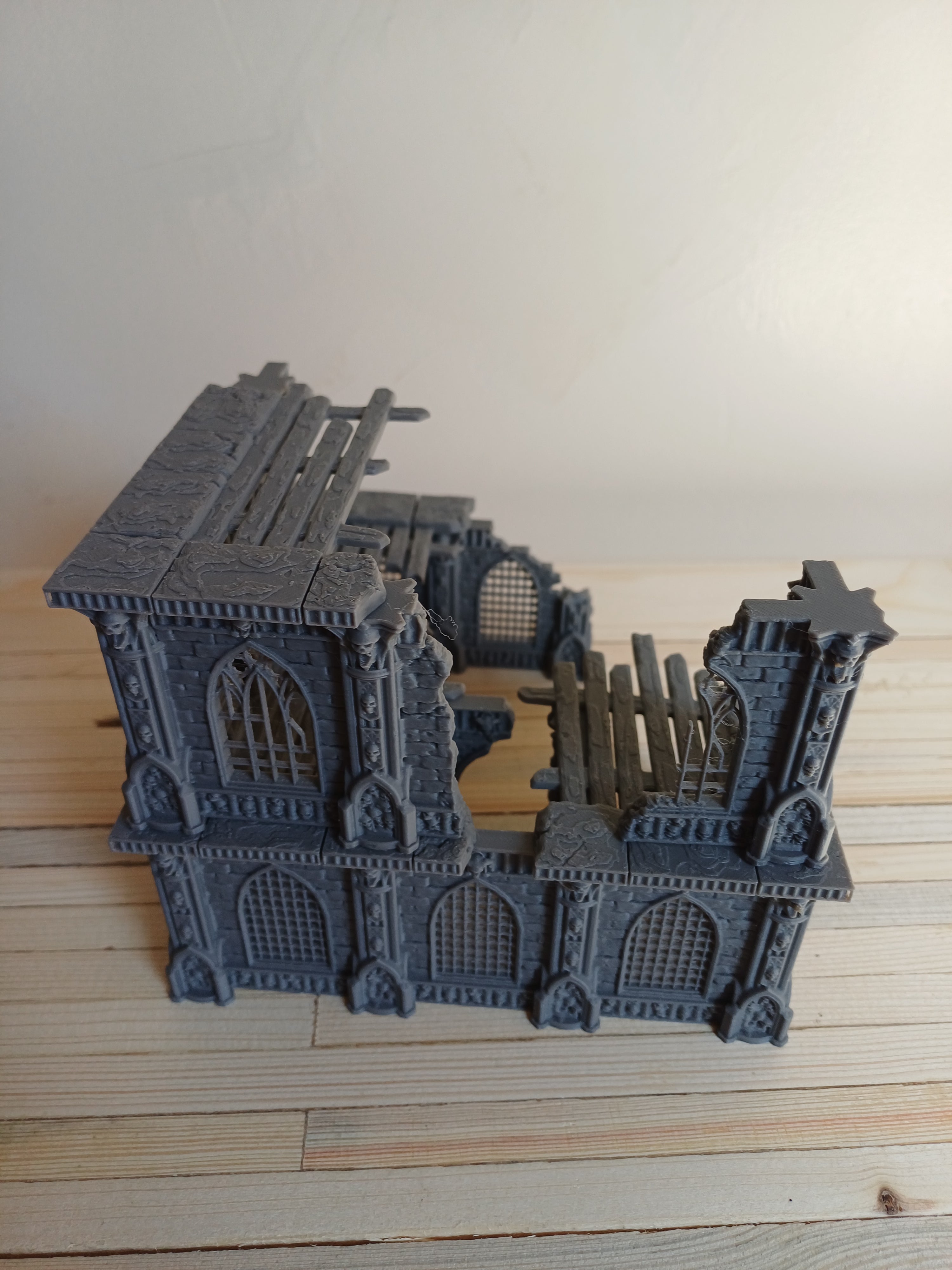 Grimdark Gothic Cathedral Ruin 3-Storey 3D Printed Sci-Fantasy Wargame Terrain