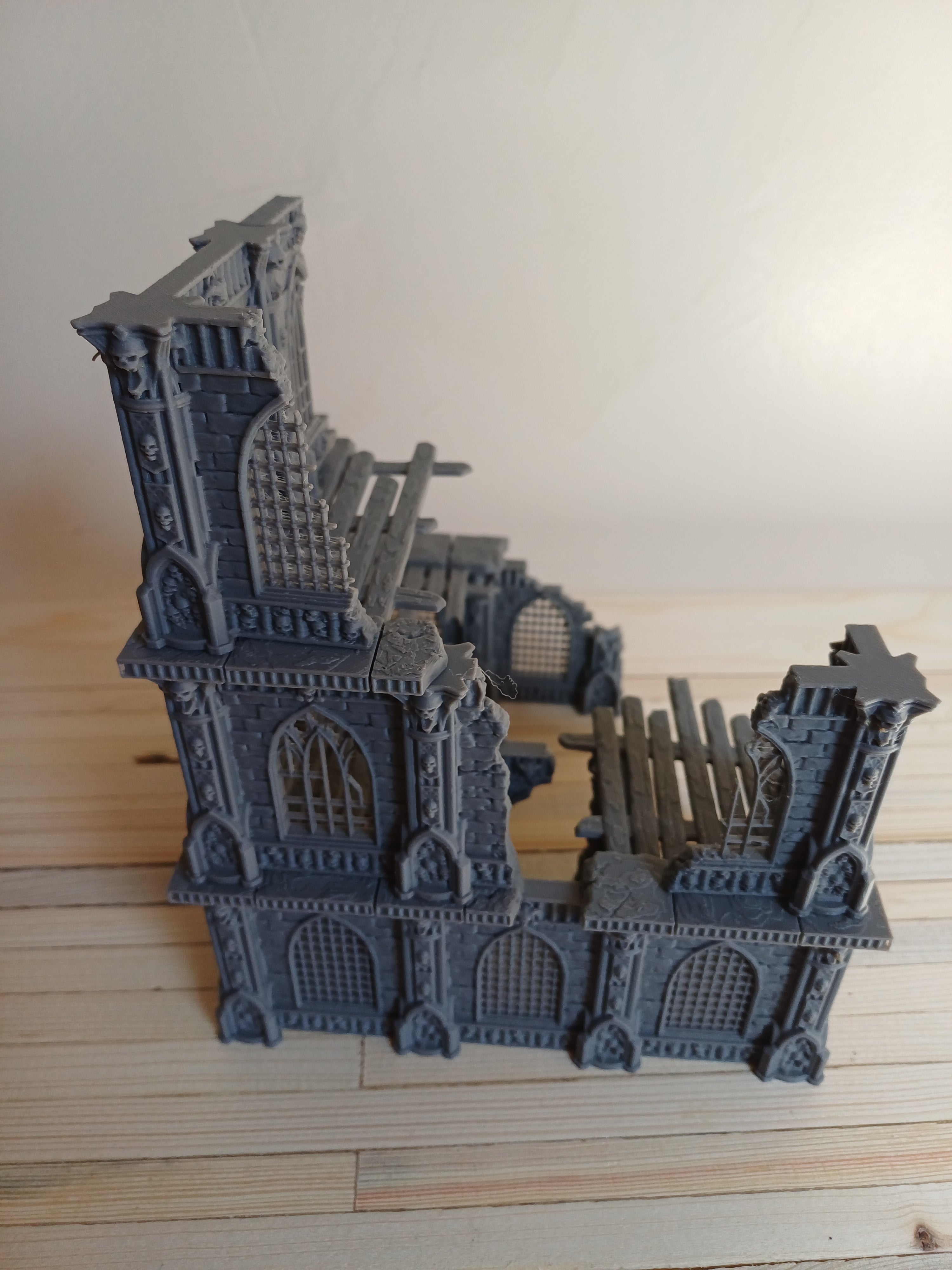 Grimdark Gothic Cathedral Ruin 3-Storey 3D Printed Sci-Fantasy Wargame Terrain
