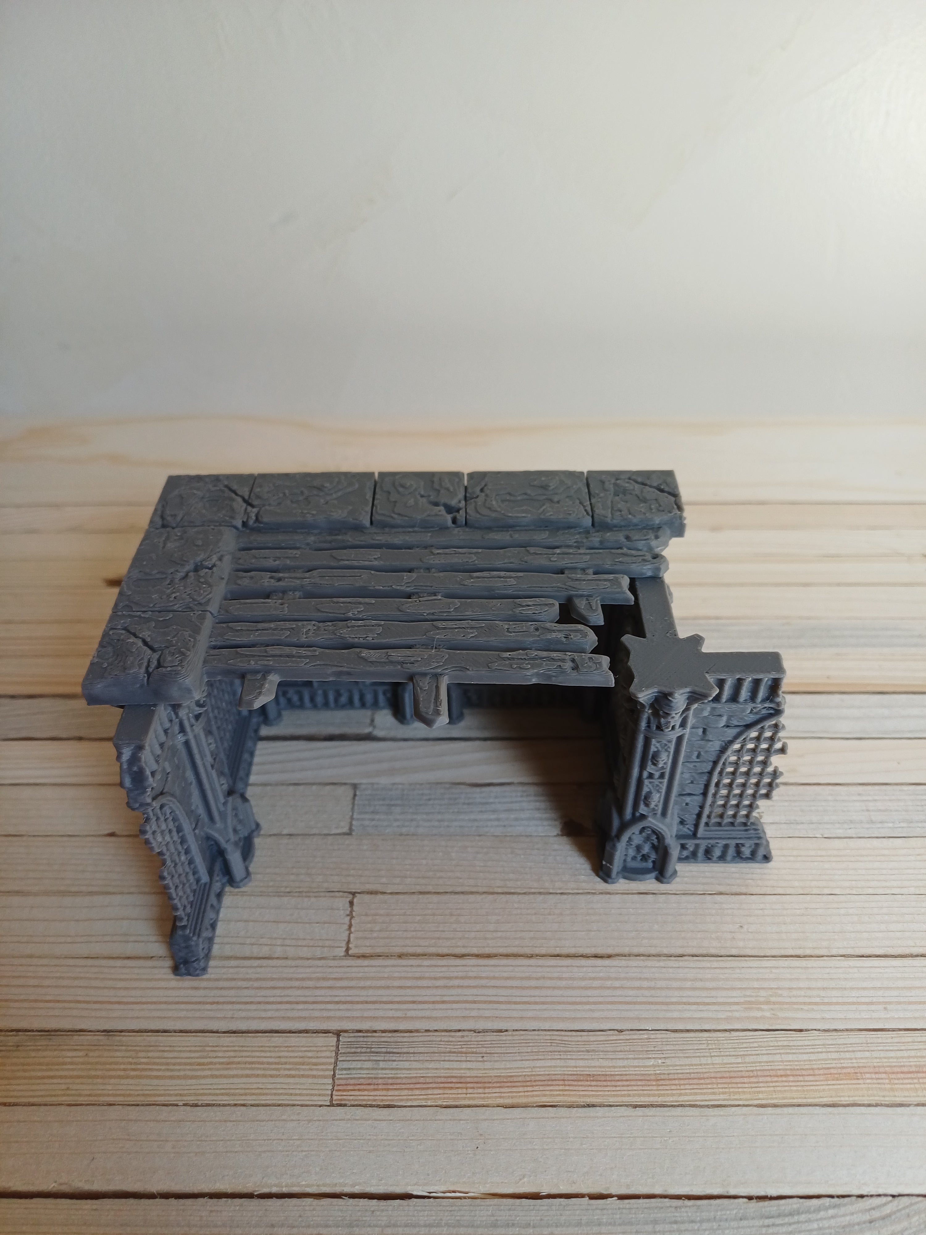 Grimdark Gothic Corner Chapel Ruin 1-Storey 3D Printed Sci-Fantasy Terrain 28mm