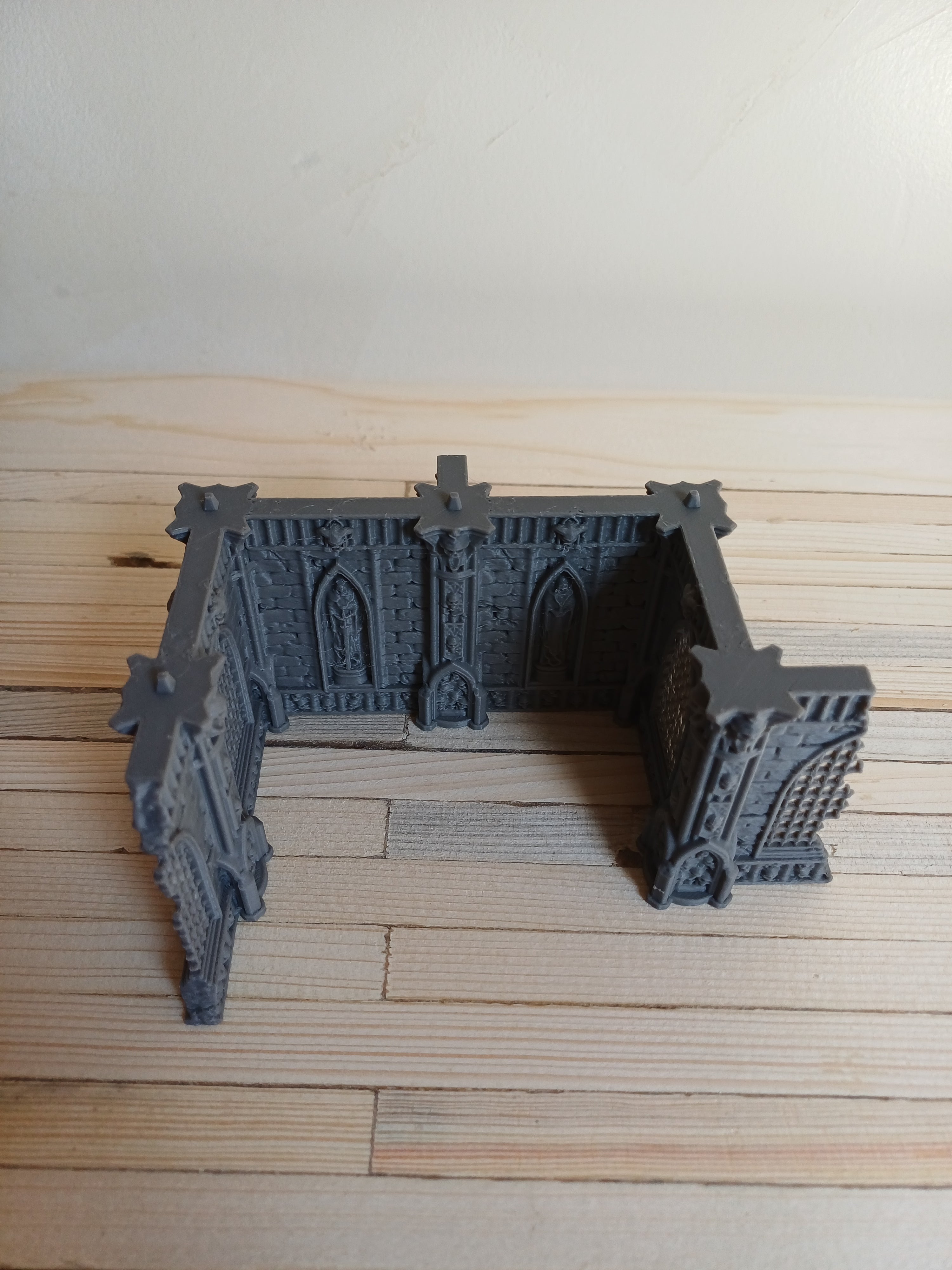 Grimdark Gothic Corner Chapel Ruin 1-Storey 3D Printed Sci-Fantasy Terrain 28mm