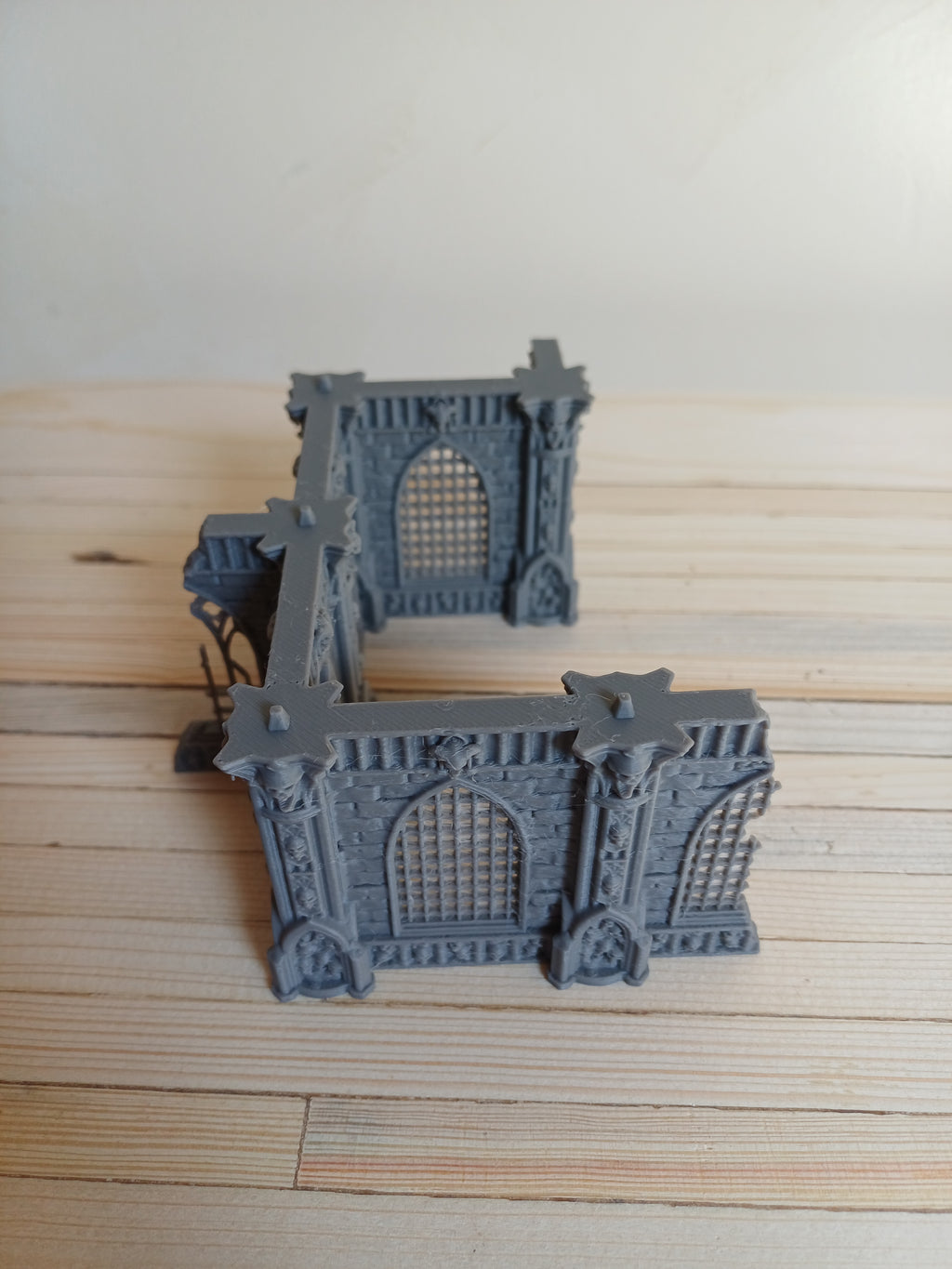 Grimdark Gothic Corner Chapel Ruin 1-Storey 3D Printed Sci-Fantasy Terrain 28mm
