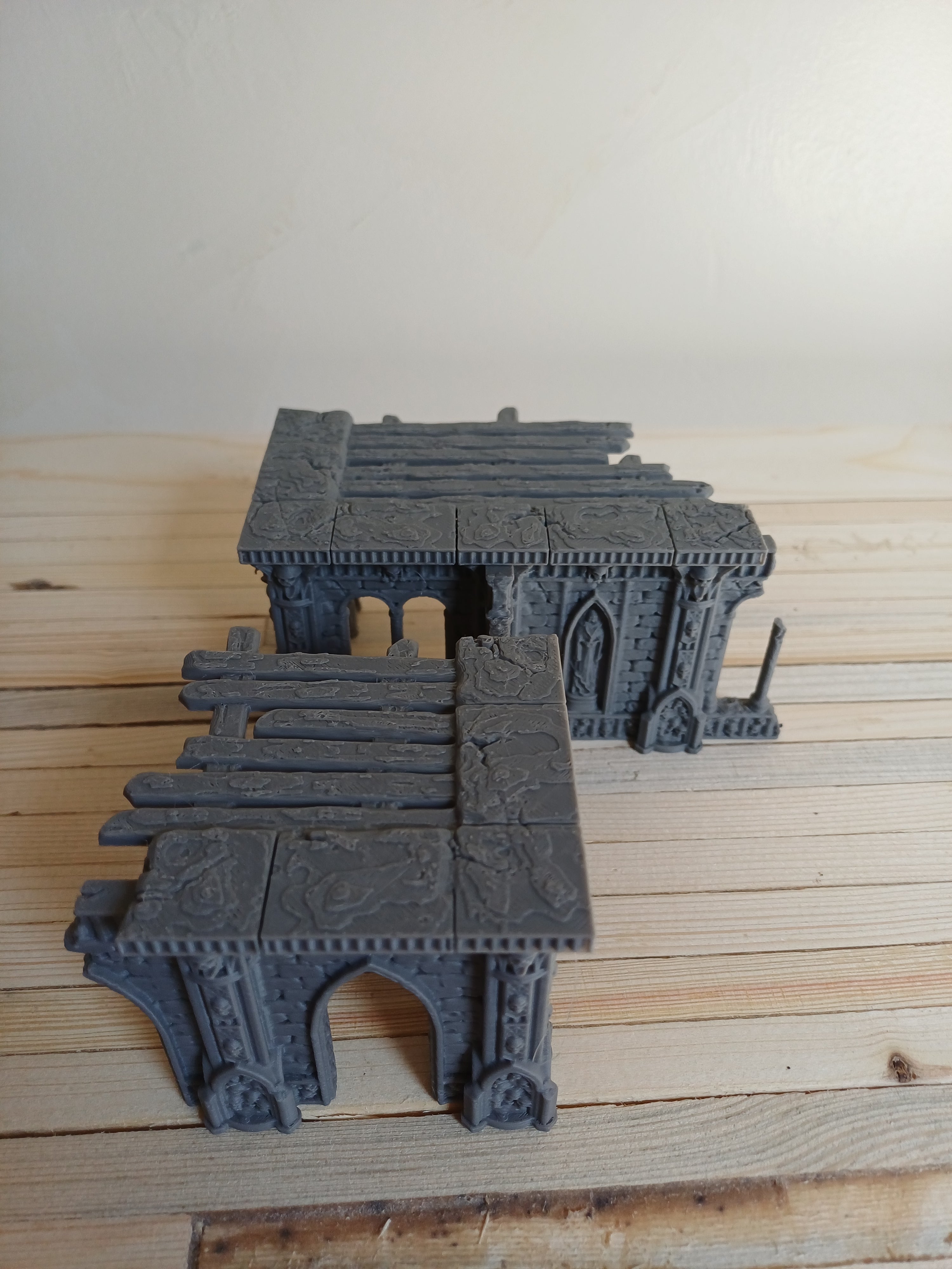 Grimdark Gothic Arcade Ruin 2-Storey Timber Floors 3D Printed Sci-Fantasy 28mm