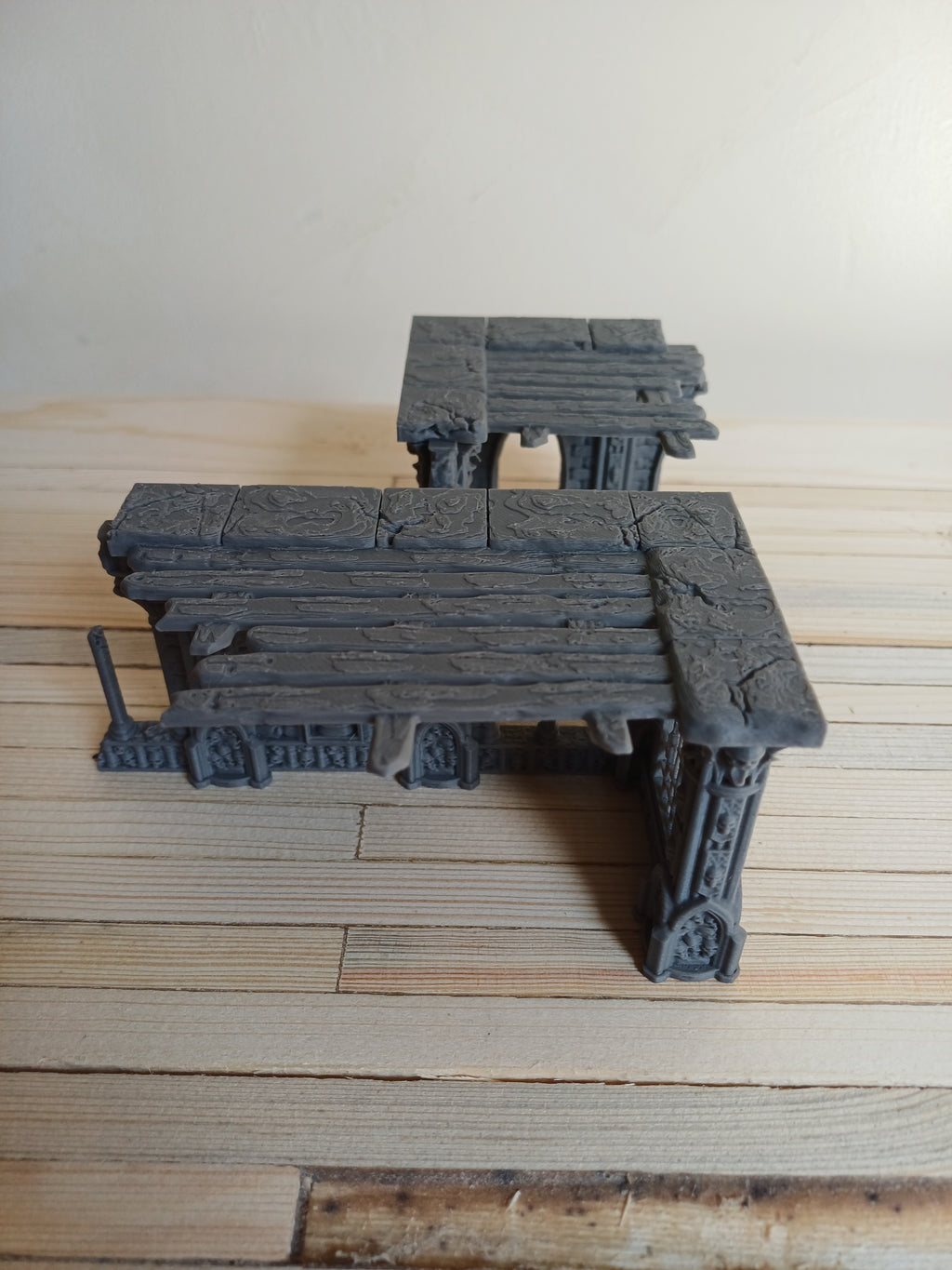 Grimdark Gothic Arcade Ruin 2-Storey Timber Floors 3D Printed Sci-Fantasy 28mm