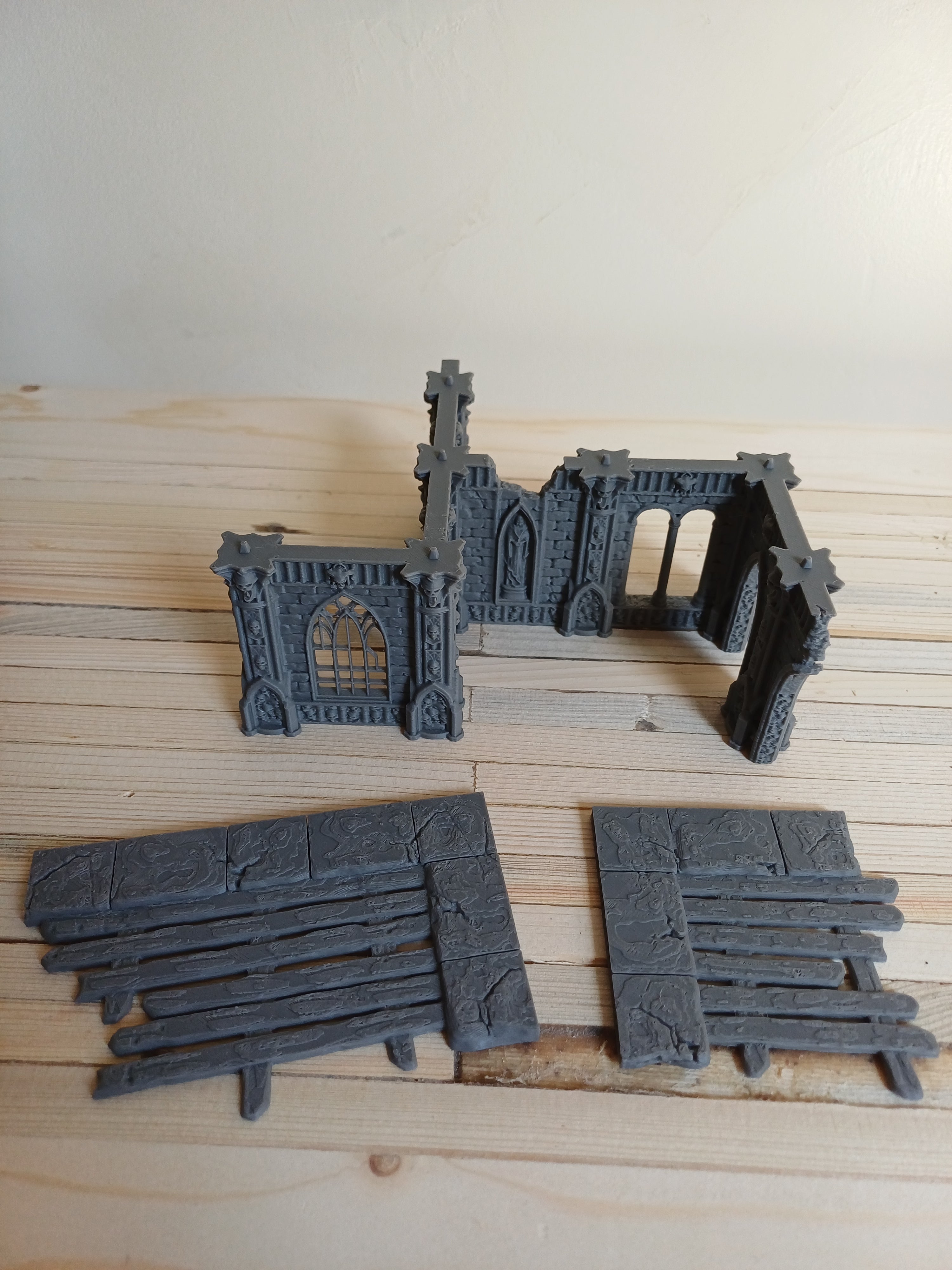 Grimdark Gothic Arcade Ruin 2-Storey Timber Floors 3D Printed Sci-Fantasy 28mm