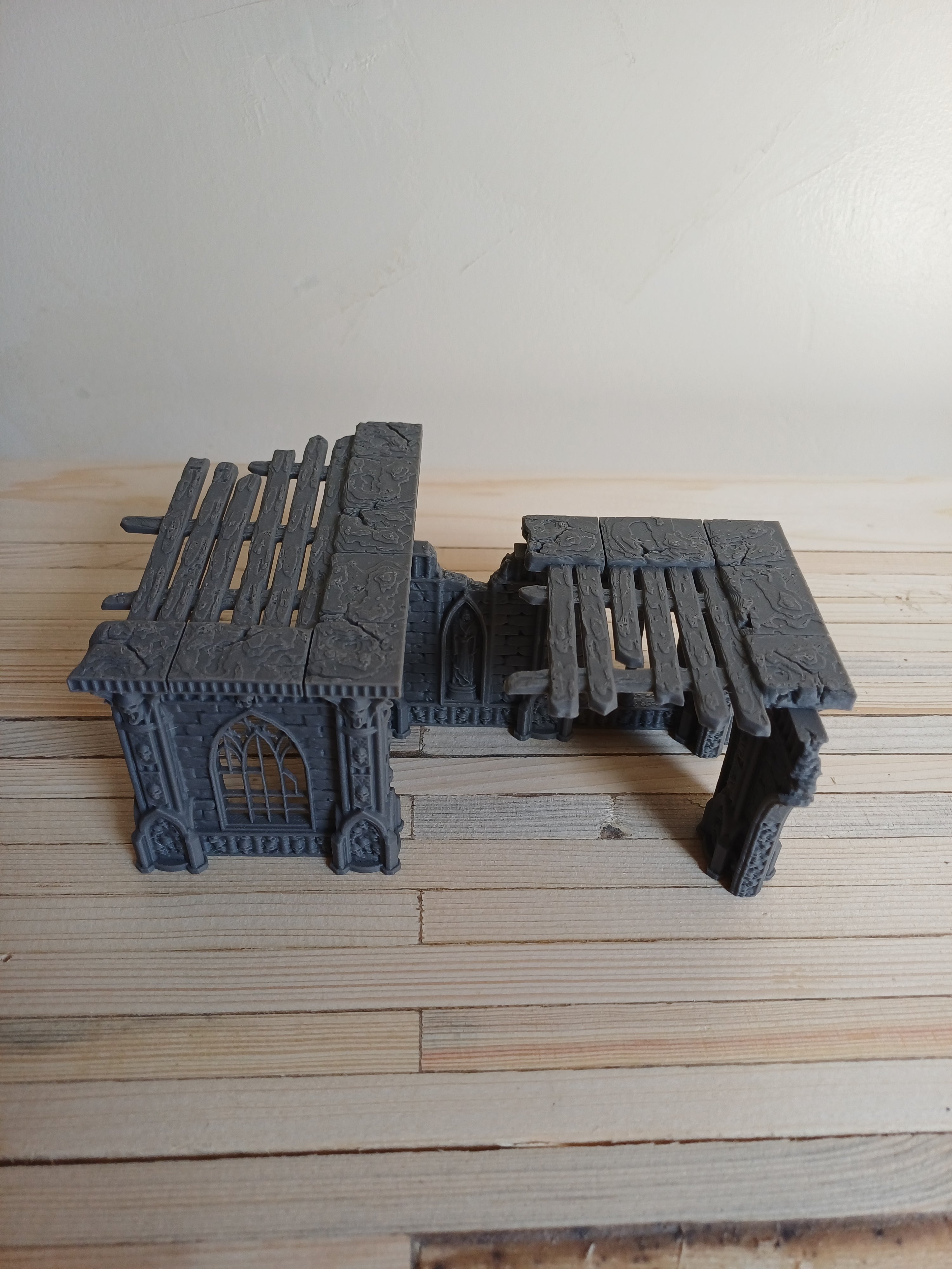Grimdark Gothic Arcade Ruin 2-Storey Timber Floors 3D Printed Sci-Fantasy 28mm