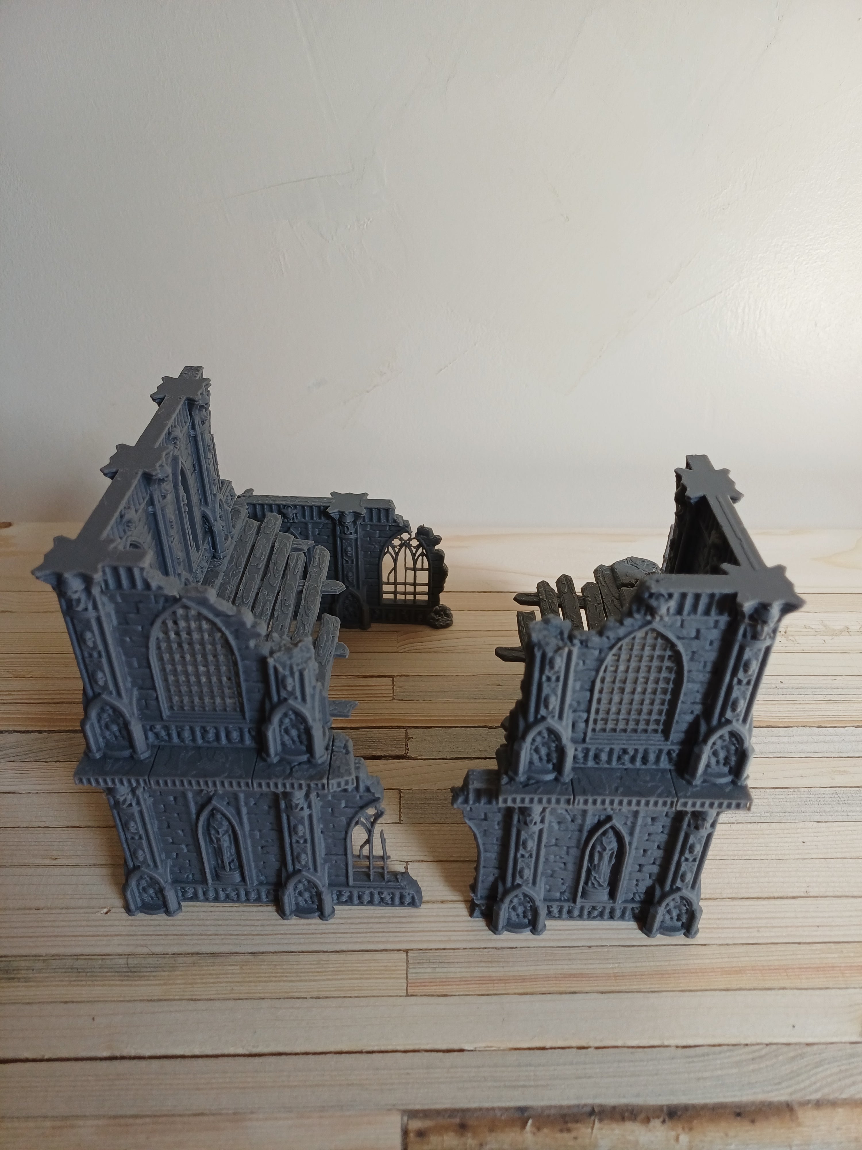 Grimdark Gothic Ruin 2-Storey Modular 3D Printed Sci-Fantasy Wargame Terrain 28m