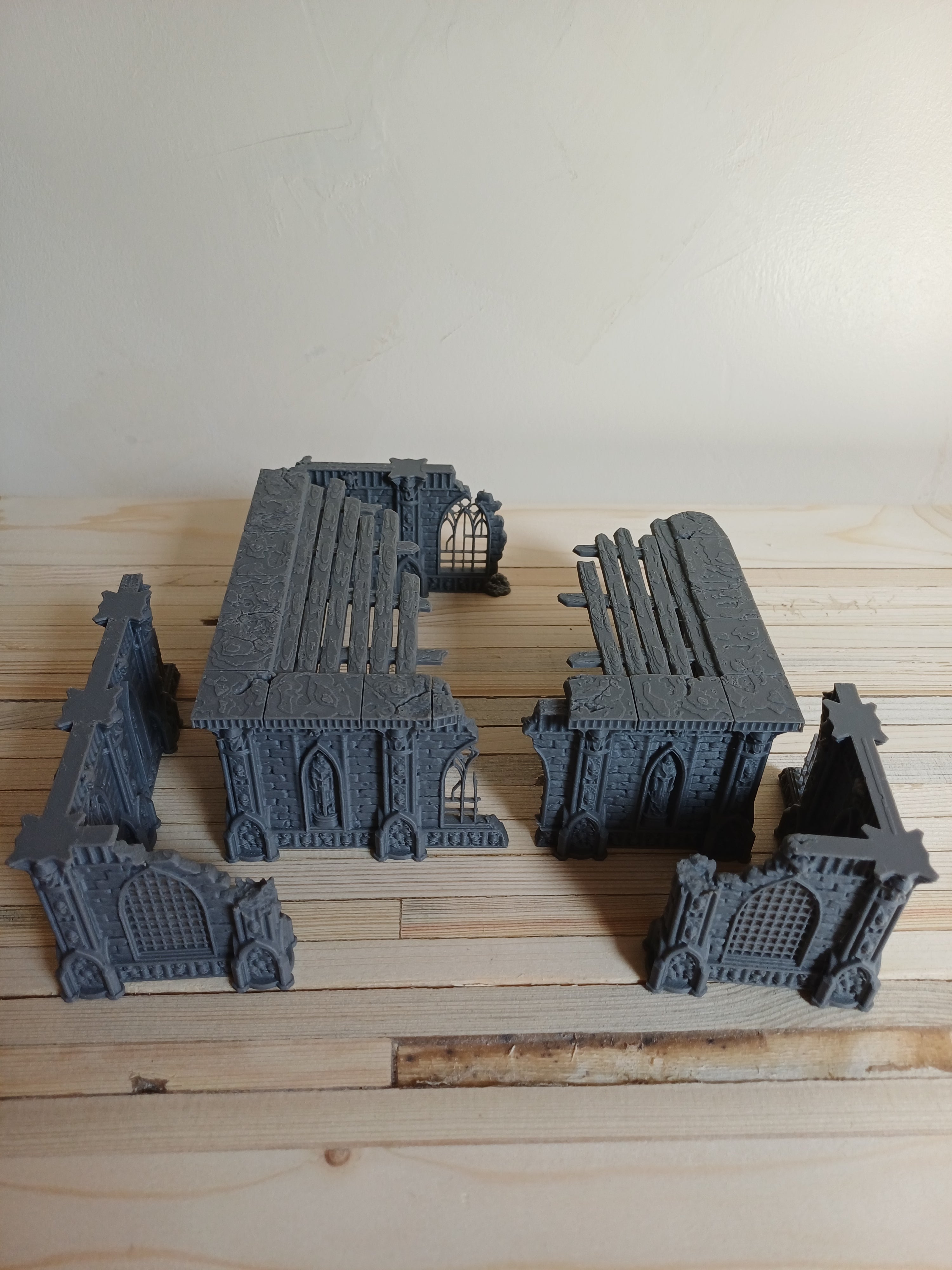 Grimdark Gothic Ruin 2-Storey Modular 3D Printed Sci-Fantasy Wargame Terrain 28m