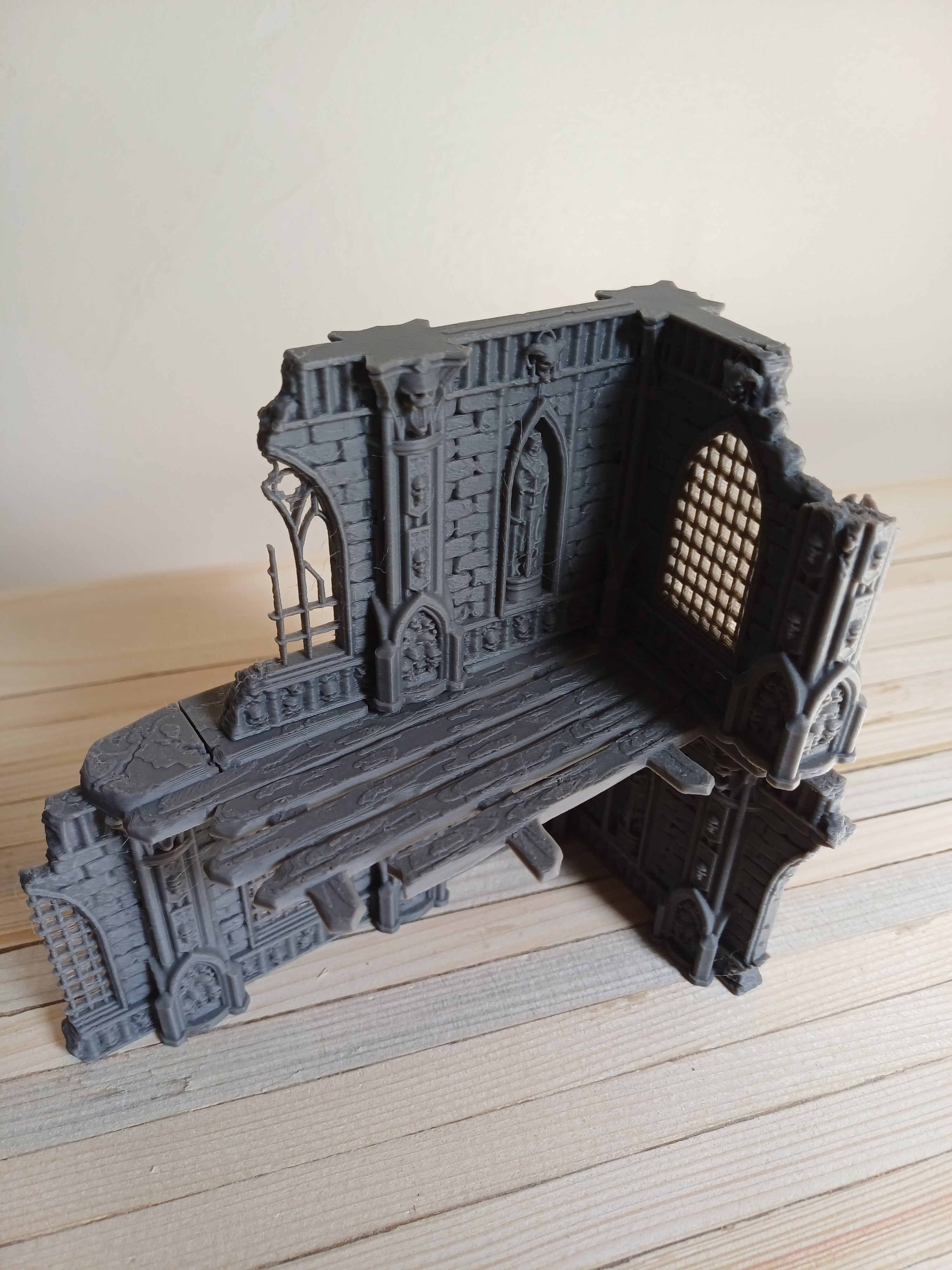 Grimdark Gothic Ruin 2-Storey Modular 3D Printed Sci-Fantasy Wargame Terrain 28m
