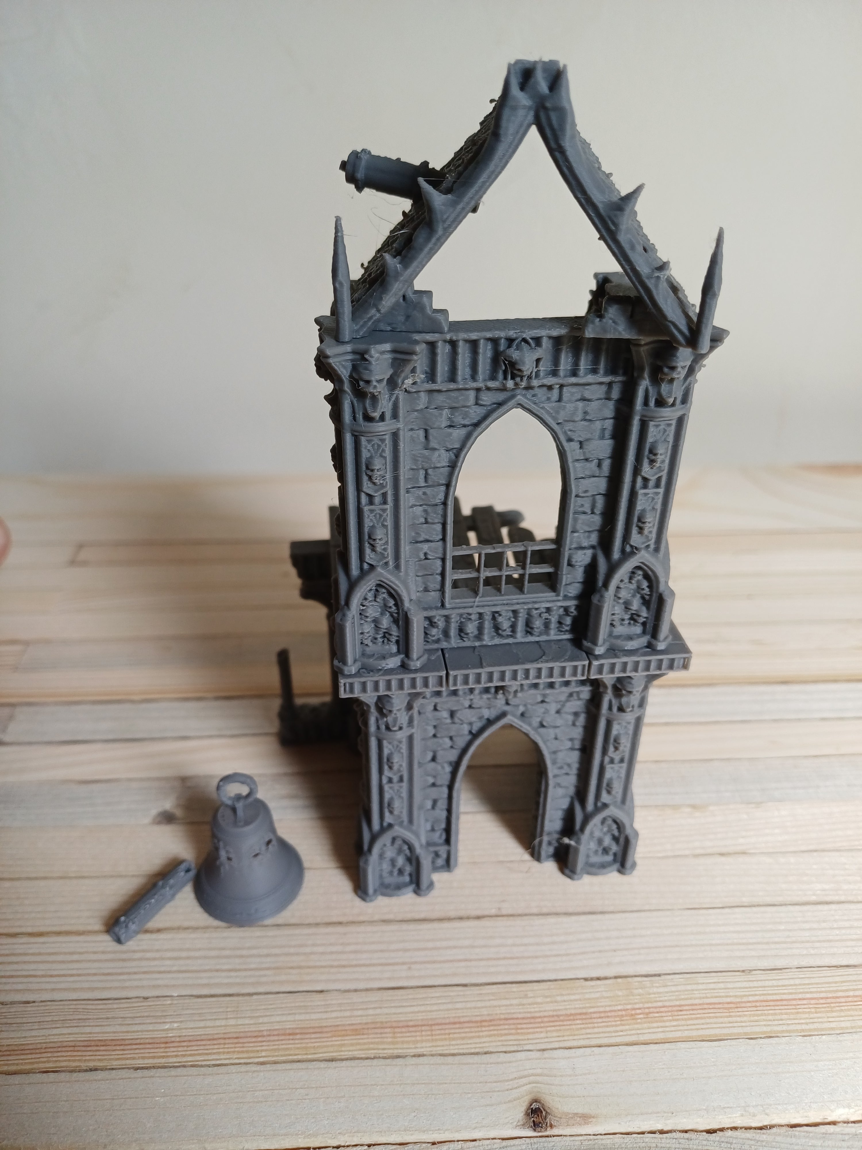 Grimdark Gothic Bell Tower 3-Storey 3D Printed Sci-Fantasy Wargame Terrain 28mm