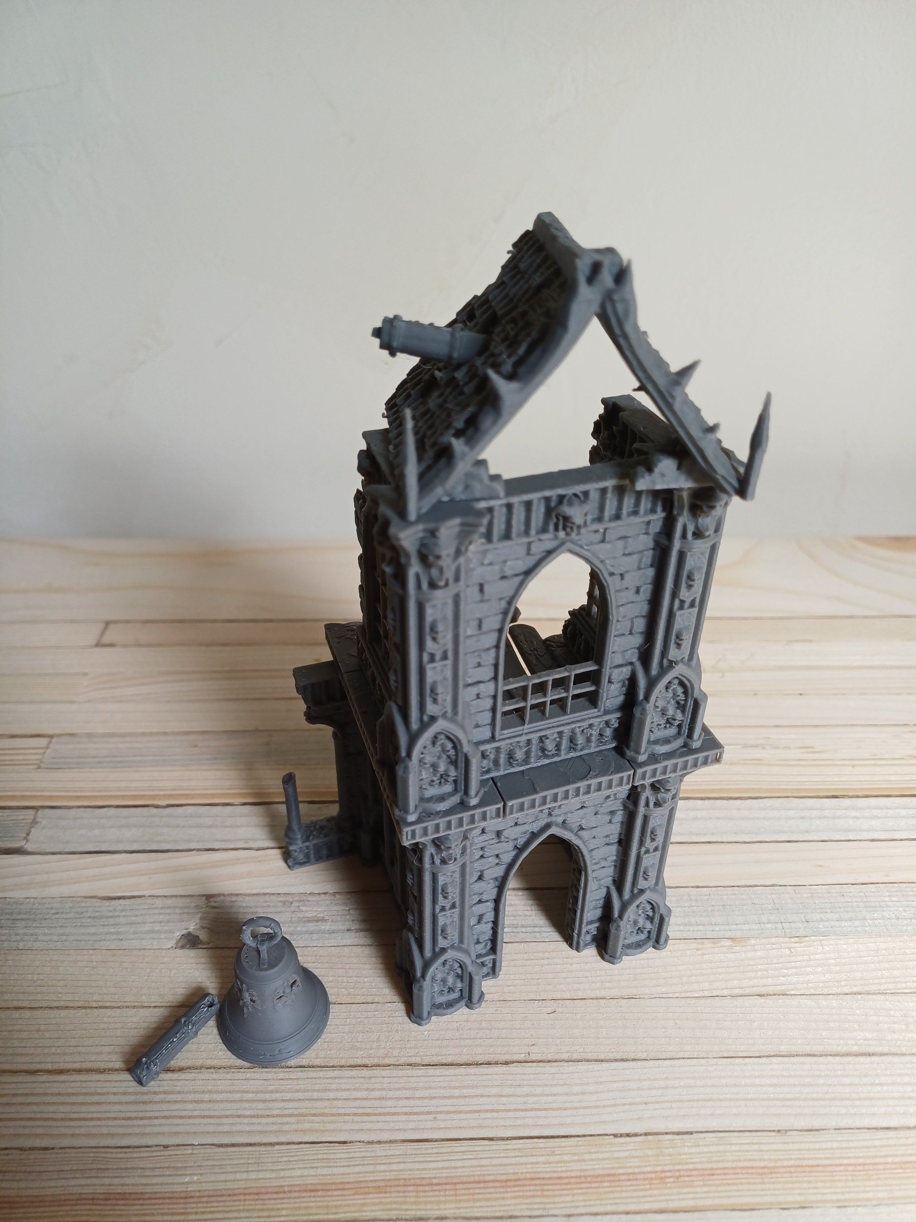 Grimdark Gothic Bell Tower 3-Storey 3D Printed Sci-Fantasy Wargame Terrain 28mm