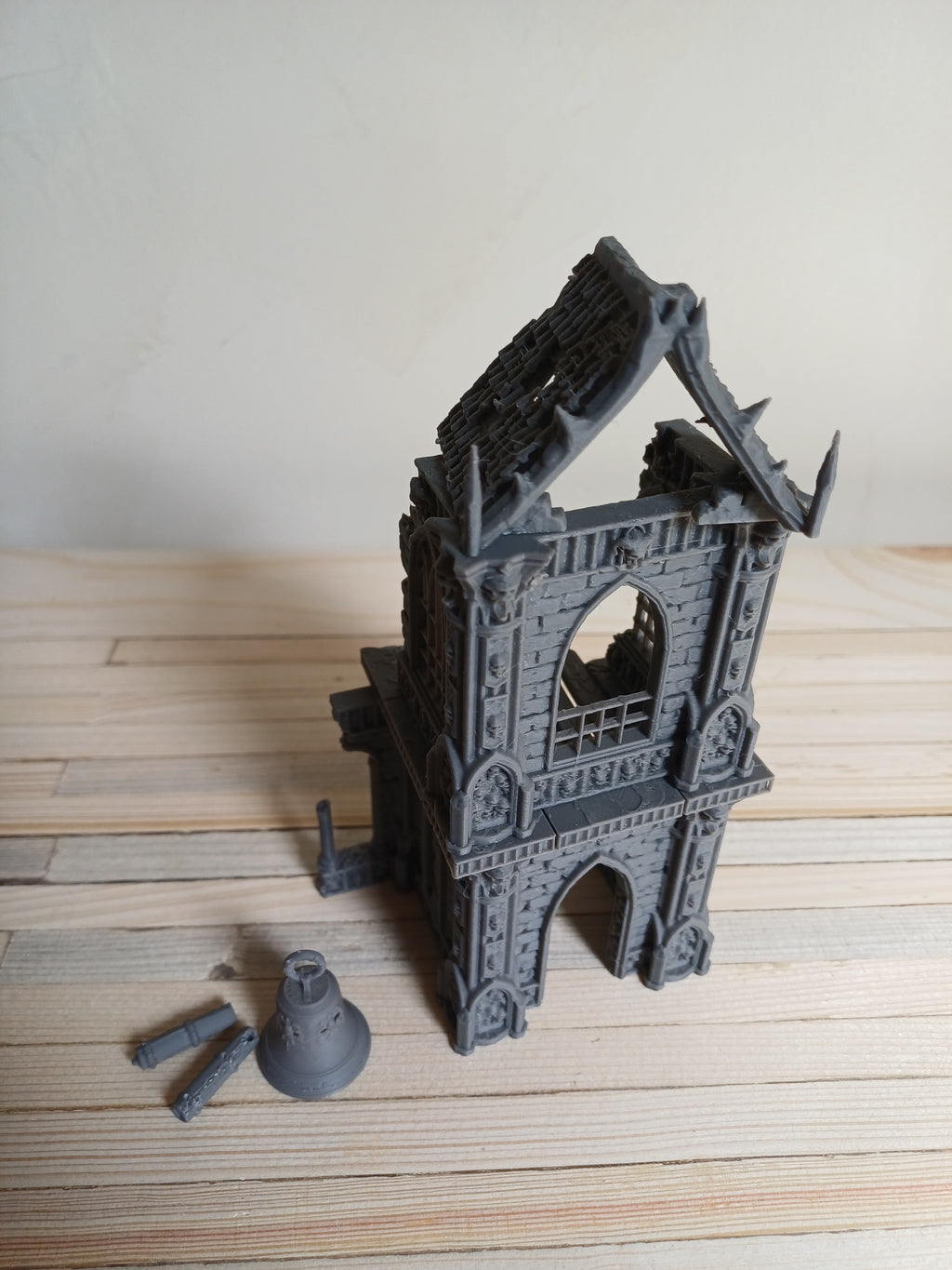 Grimdark Gothic Bell Tower 3-Storey 3D Printed Sci-Fantasy Wargame Terrain 28mm