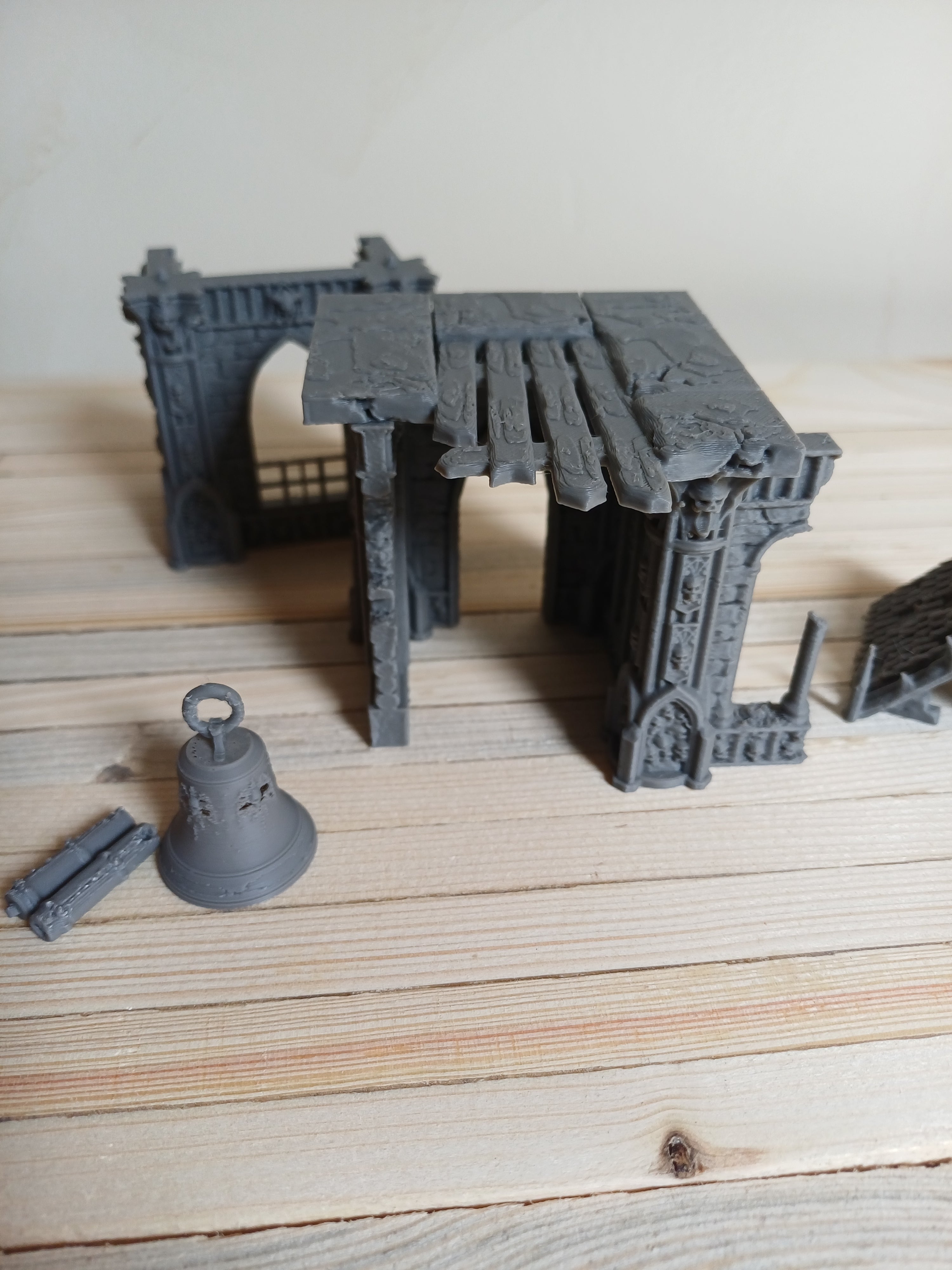 Grimdark Gothic Bell Tower 3-Storey 3D Printed Sci-Fantasy Wargame Terrain 28mm