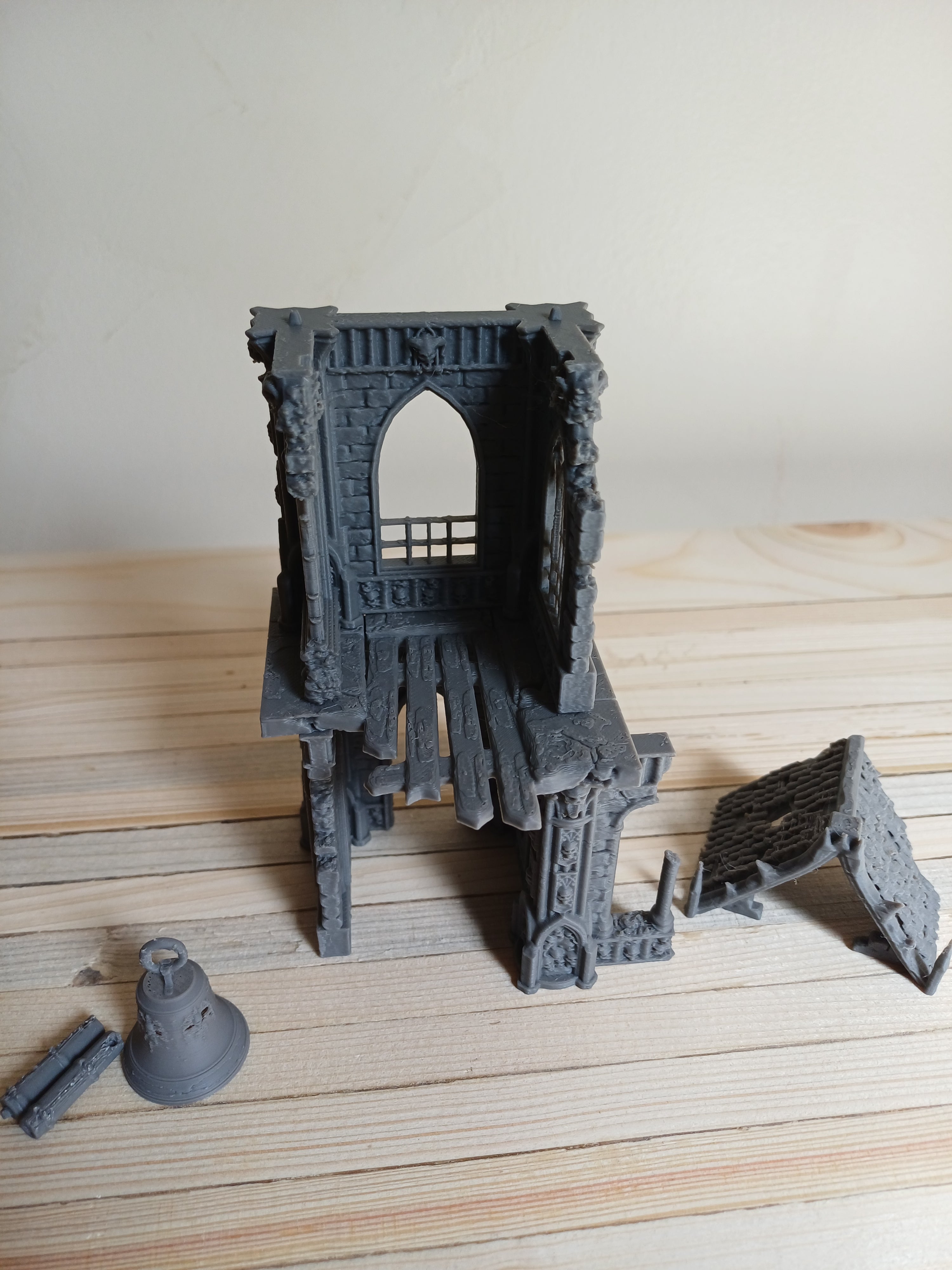 Grimdark Gothic Bell Tower 3-Storey 3D Printed Sci-Fantasy Wargame Terrain 28mm