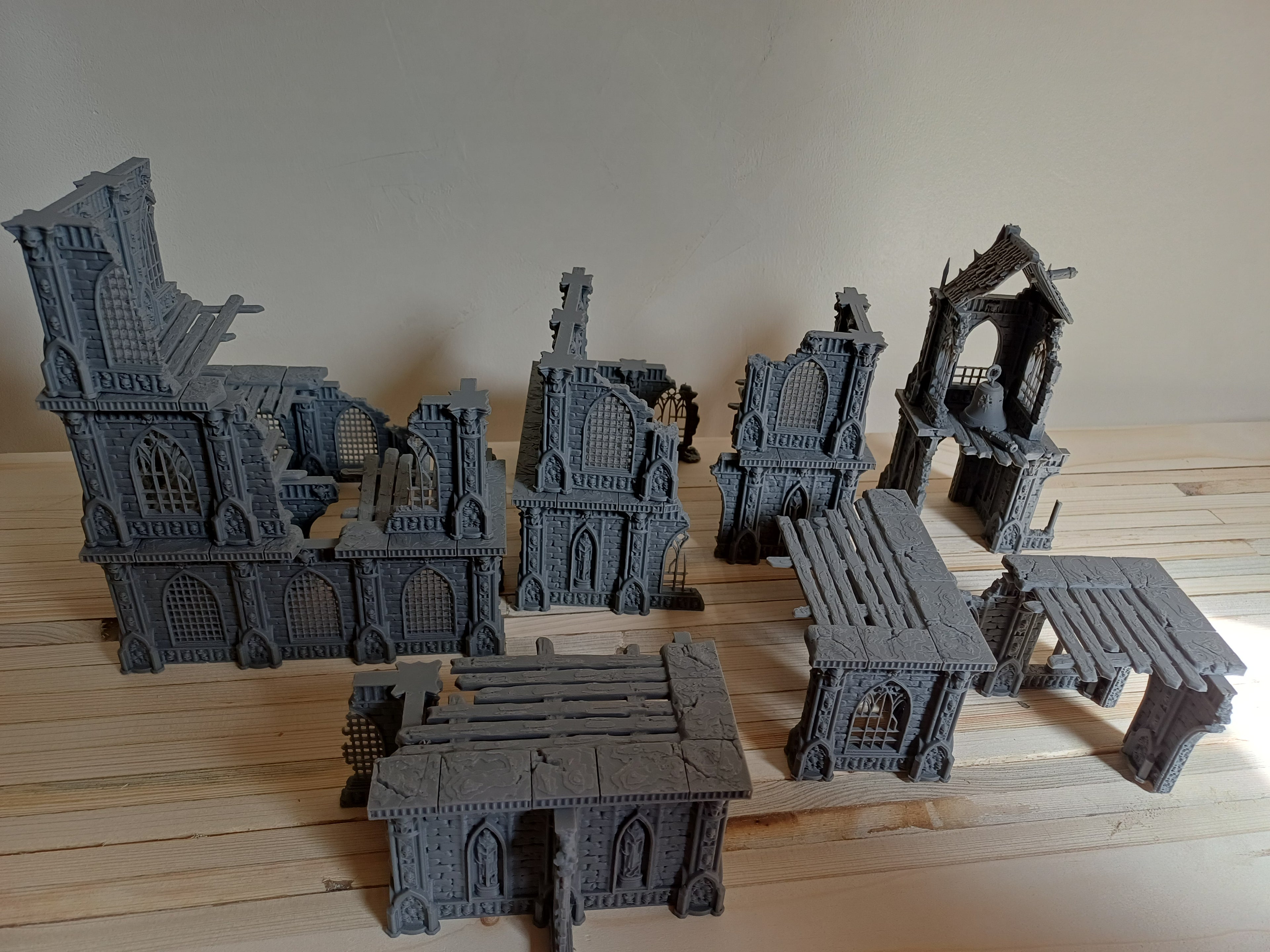 Grimdark Gothic Cathedral Ruins Complete Set 3D Printed Sci-Fantasy Terrain 28mm