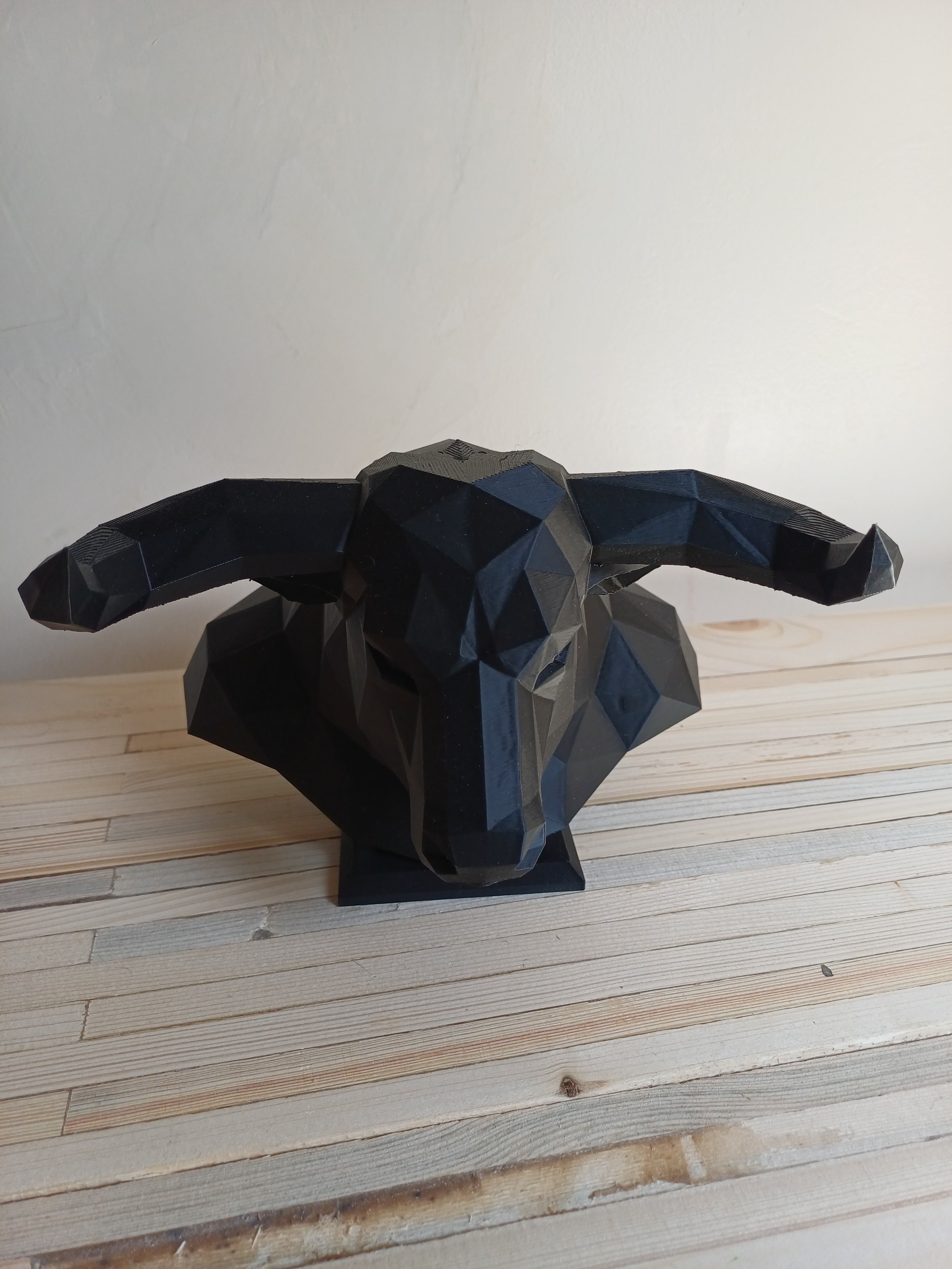 Taurus Bull Bust Sculpture 20cm Geometric Bull Statue Black Taurus  Zodiac Gift 3D Printed