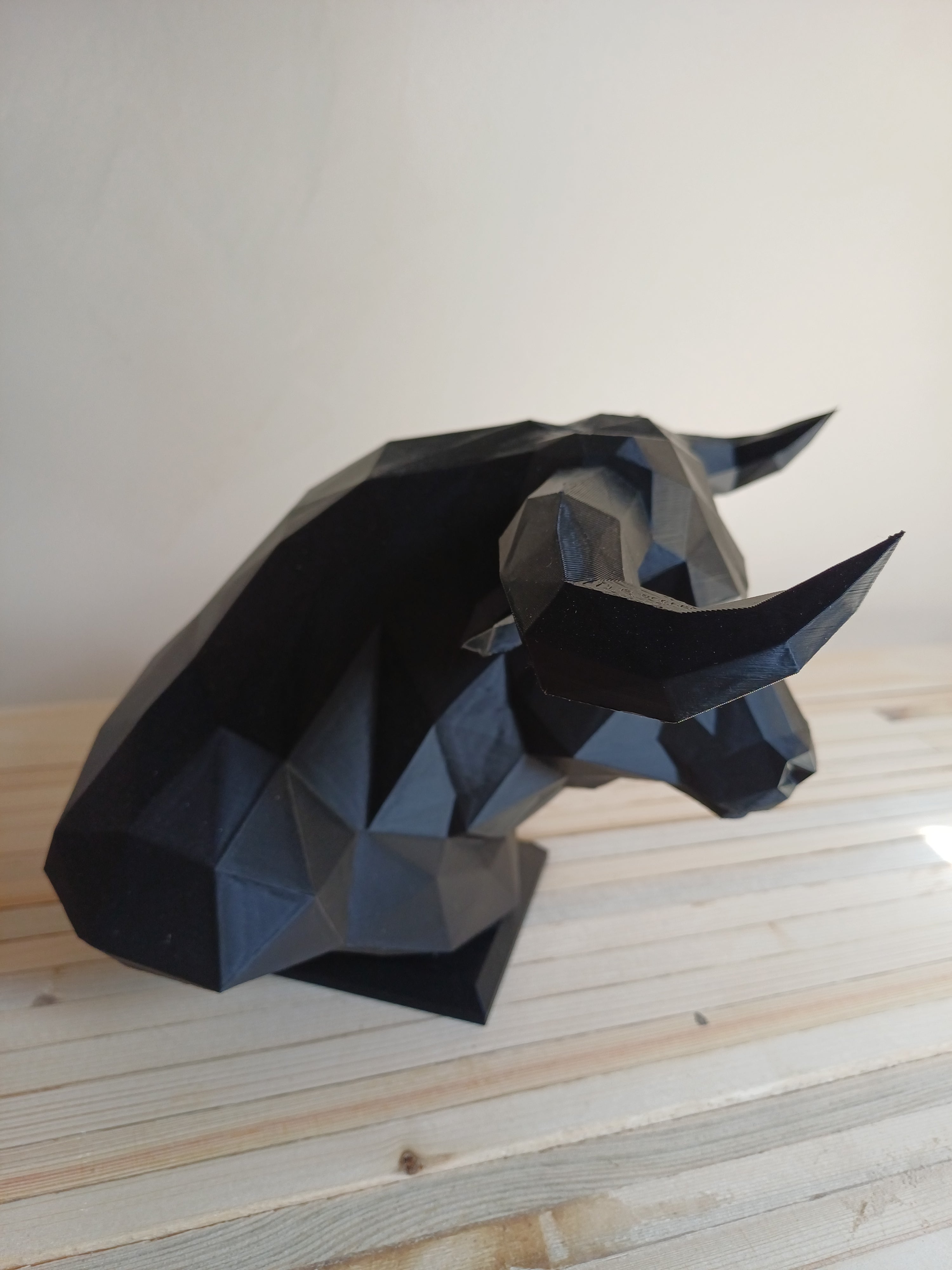 Taurus Bull Bust Sculpture 20cm Geometric Bull Statue Black Taurus  Zodiac Gift 3D Printed