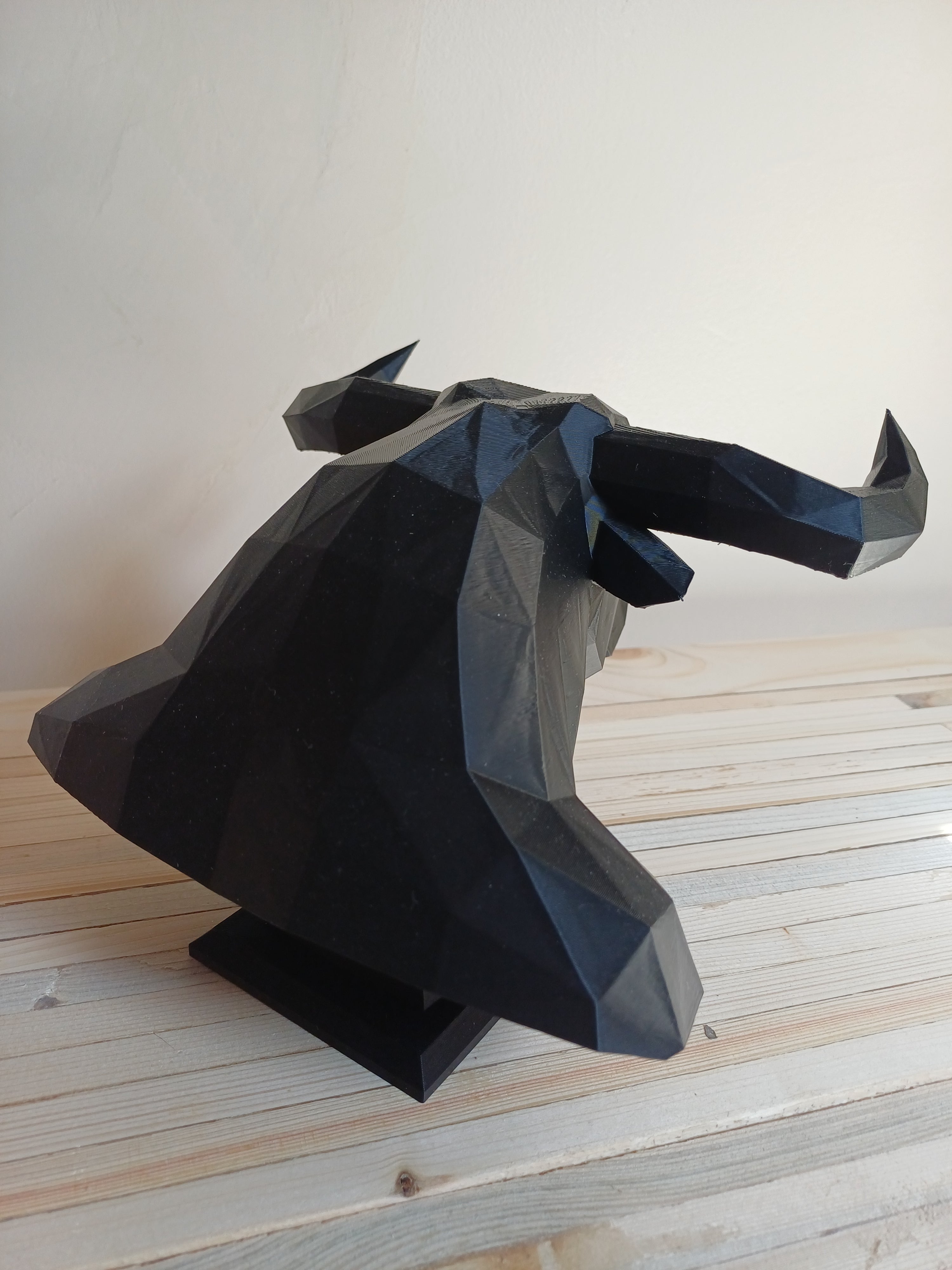 Taurus Bull Bust Sculpture 20cm Geometric Bull Statue Black Taurus  Zodiac Gift 3D Printed
