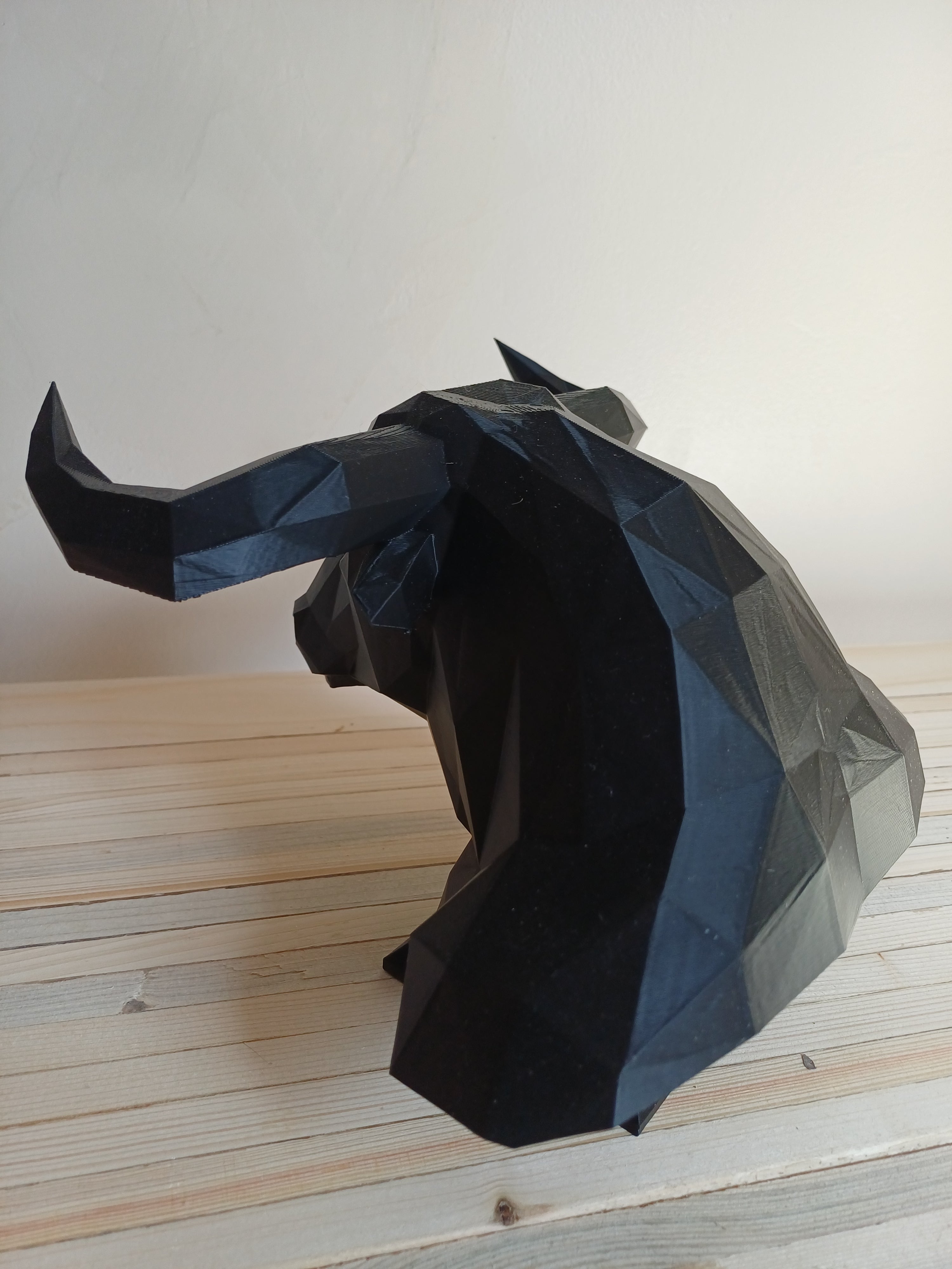 Taurus Bull Bust Sculpture 20cm Geometric Bull Statue Black Taurus  Zodiac Gift 3D Printed