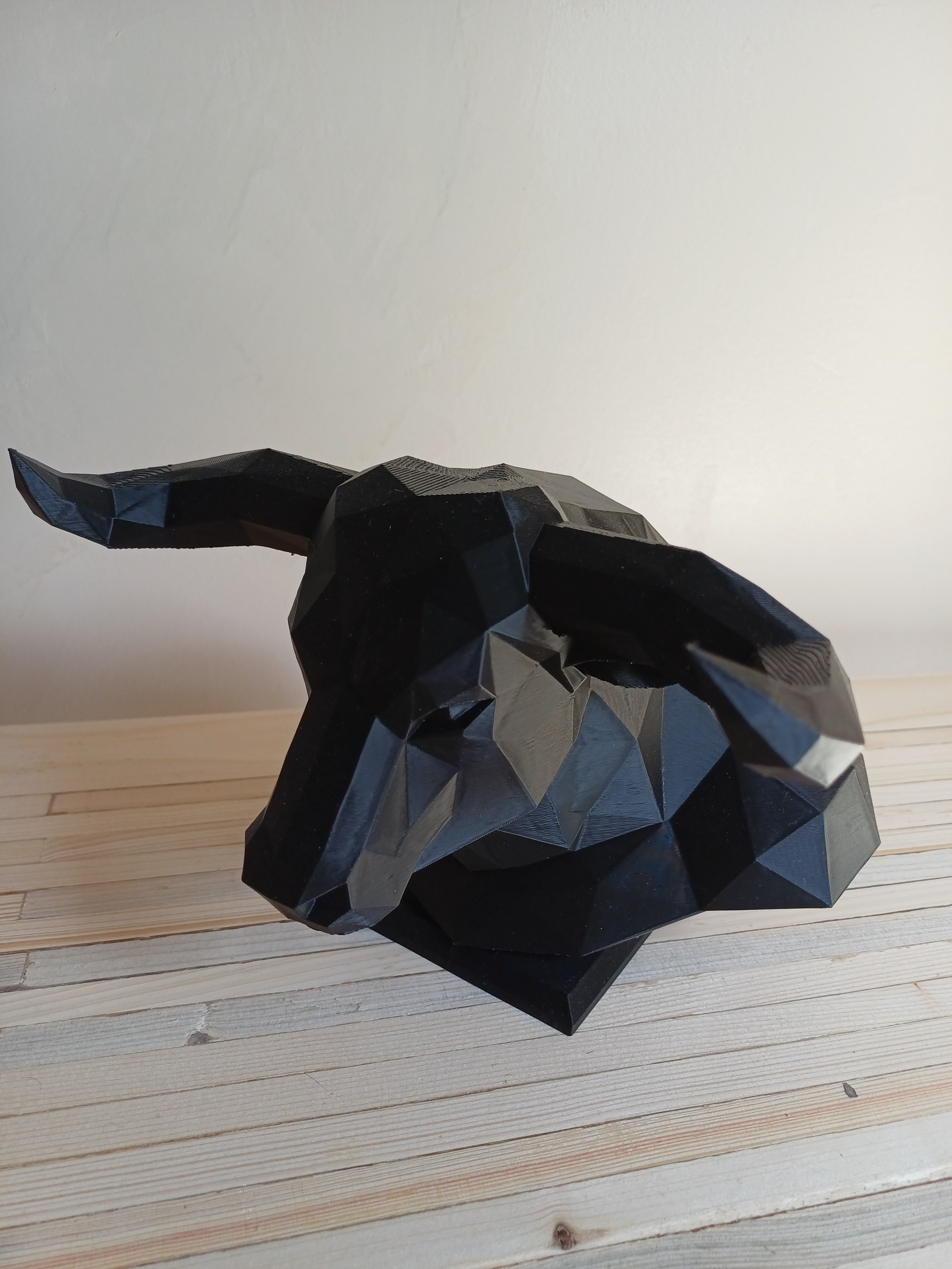 Taurus Bull Bust Sculpture 20cm Geometric Bull Statue Black Taurus  Zodiac Gift 3D Printed