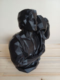Low Poly Aquarius Water Bearer Bust Sculpture 20cm Geometric Zodiac Statue Matte Black Aquarius Star Sign Gift Gothic Home Decor Shelf Ornament Figure