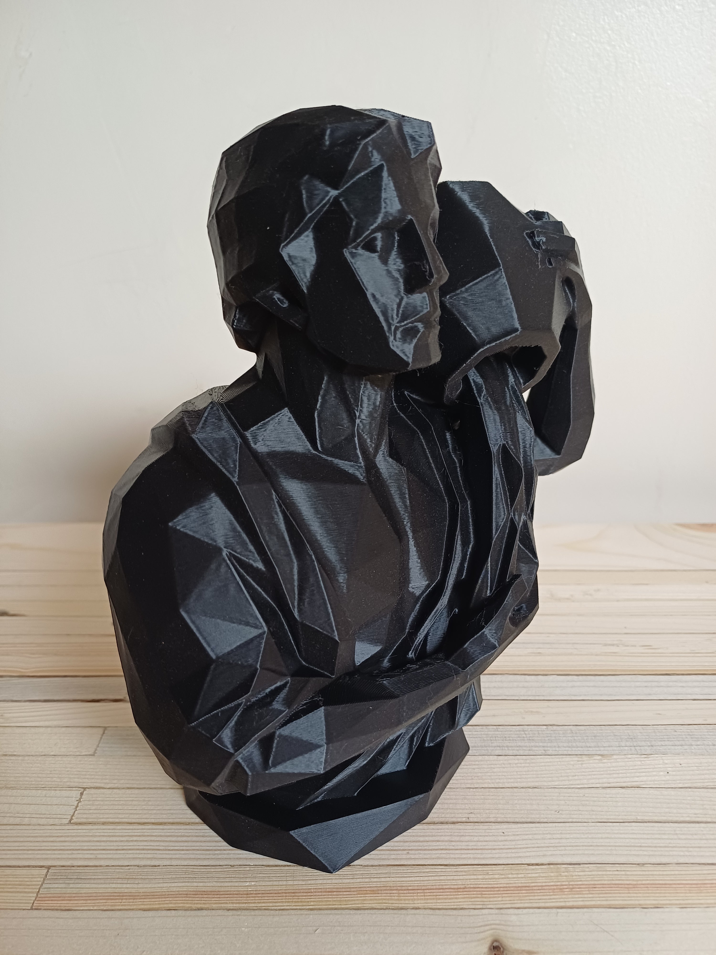 Low Poly Aquarius Water Bearer Bust Sculpture 20cm Geometric Zodiac Statue Matte Black Aquarius Star Sign Gift Gothic Home Decor Shelf Ornament Figure