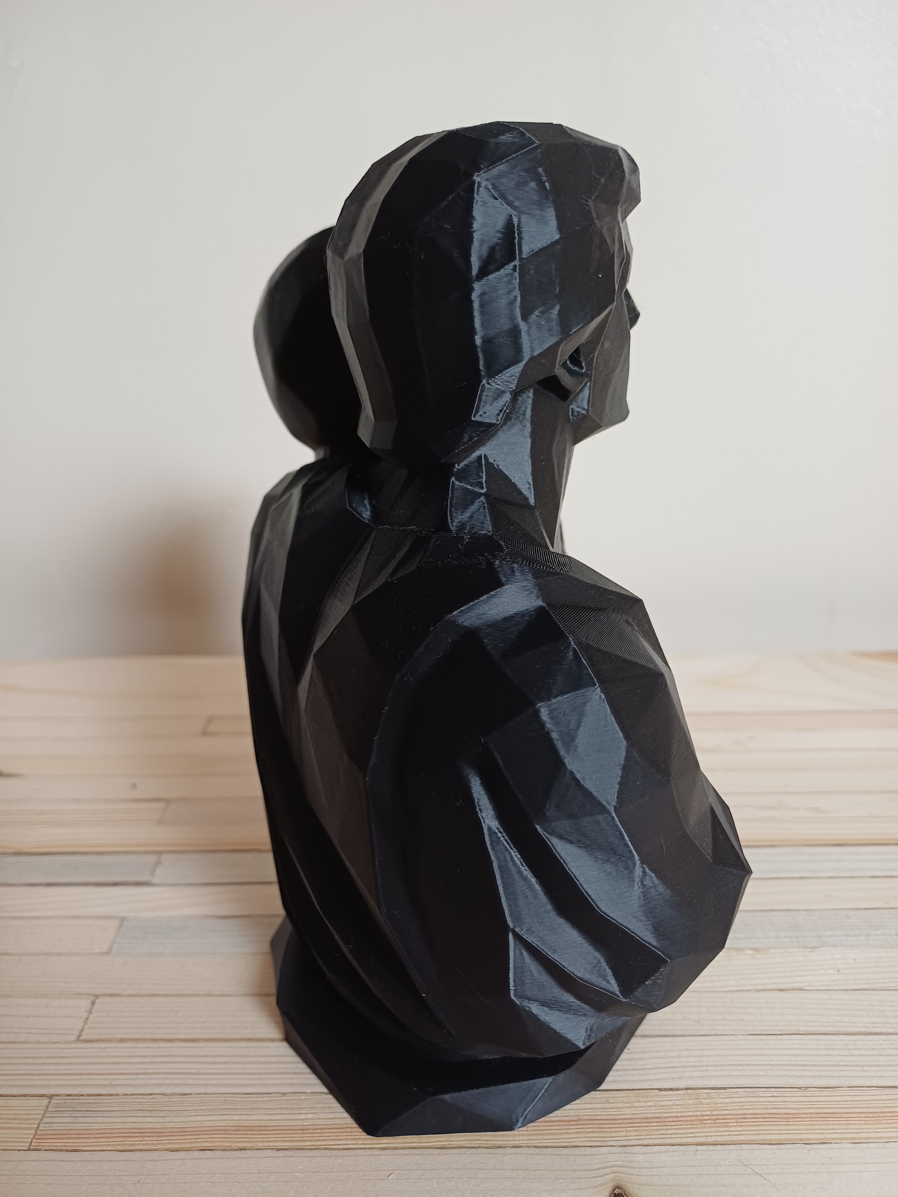 Low Poly Aquarius Water Bearer Bust Sculpture 20cm Geometric Zodiac Statue Matte Black Aquarius Star Sign Gift Gothic Home Decor Shelf Ornament Figure
