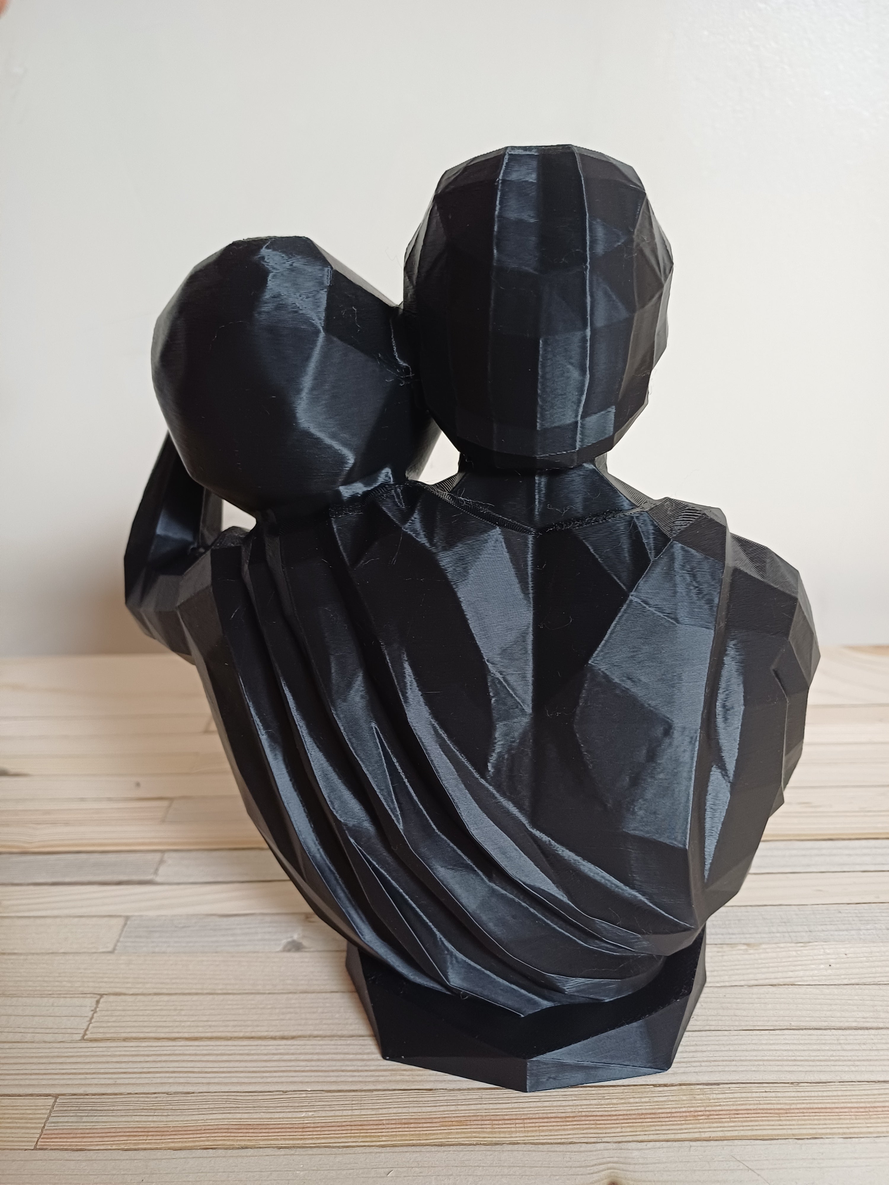 Low Poly Aquarius Water Bearer Bust Sculpture 20cm Geometric Zodiac Statue Matte Black Aquarius Star Sign Gift Gothic Home Decor Shelf Ornament Figure