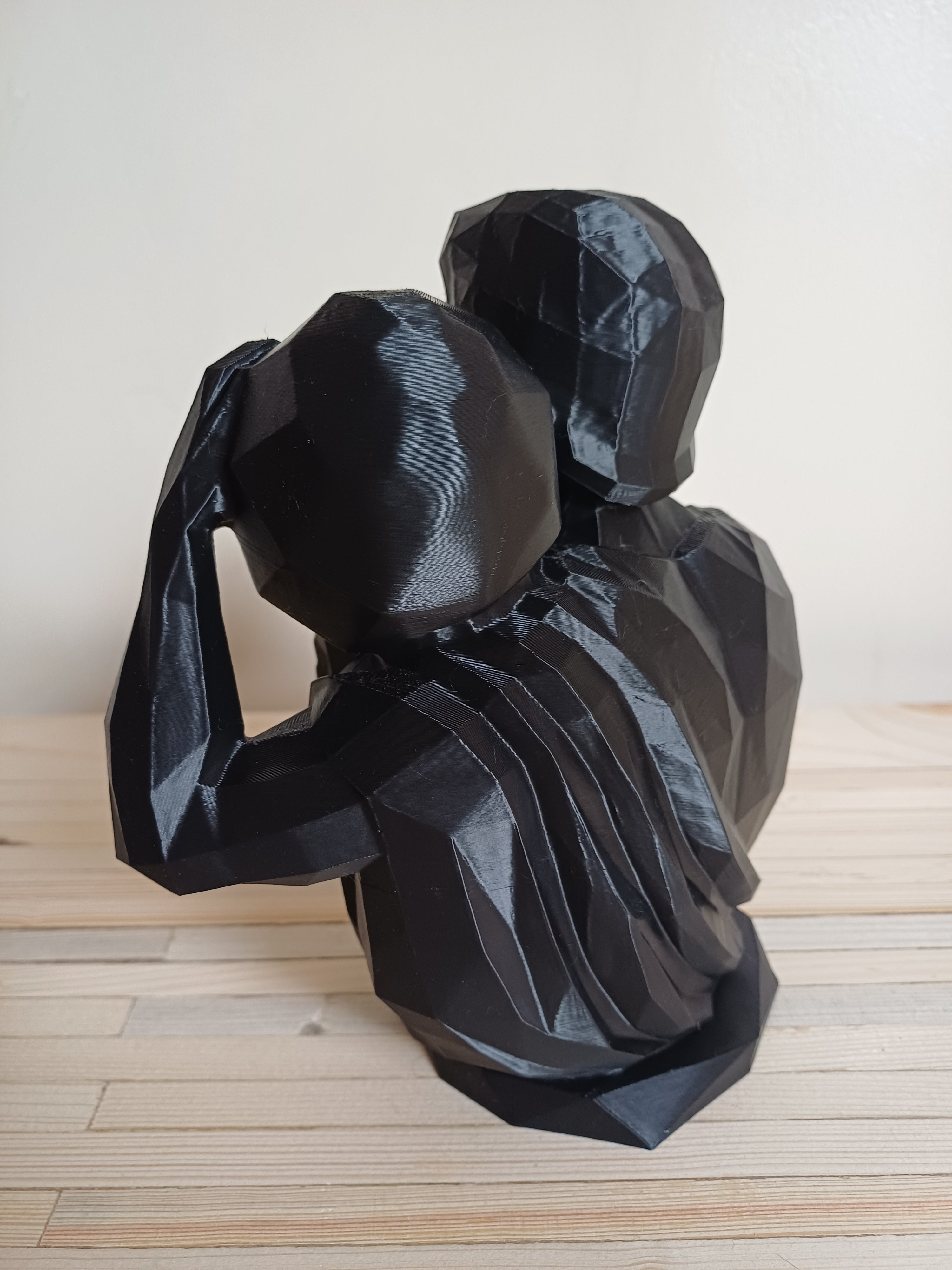 Low Poly Aquarius Water Bearer Bust Sculpture 20cm Geometric Zodiac Statue Matte Black Aquarius Star Sign Gift Gothic Home Decor Shelf Ornament Figure