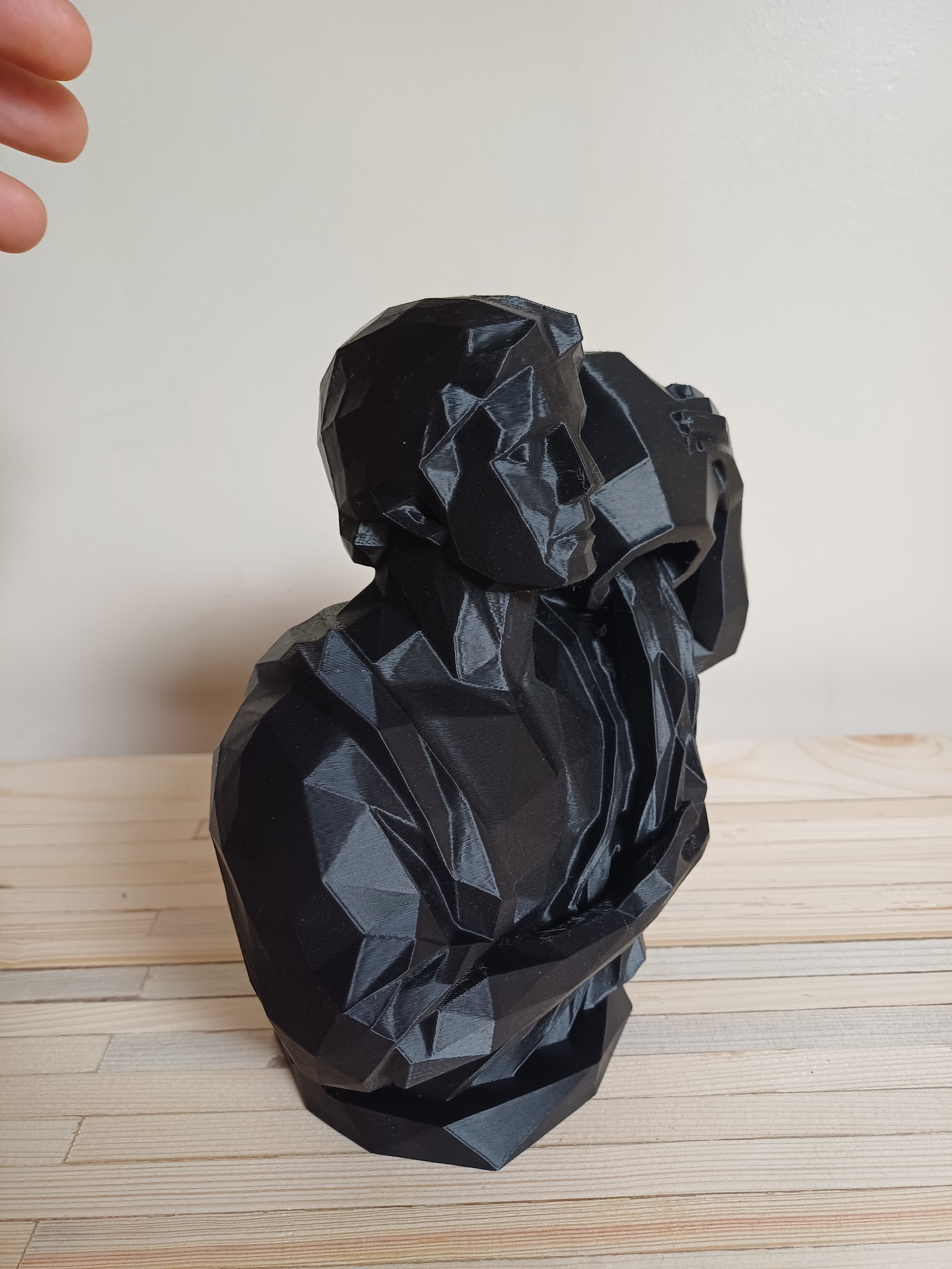 Low Poly Aquarius Water Bearer Bust Sculpture 20cm Geometric Zodiac Statue Matte Black Aquarius Star Sign Gift Gothic Home Decor Shelf Ornament Figure