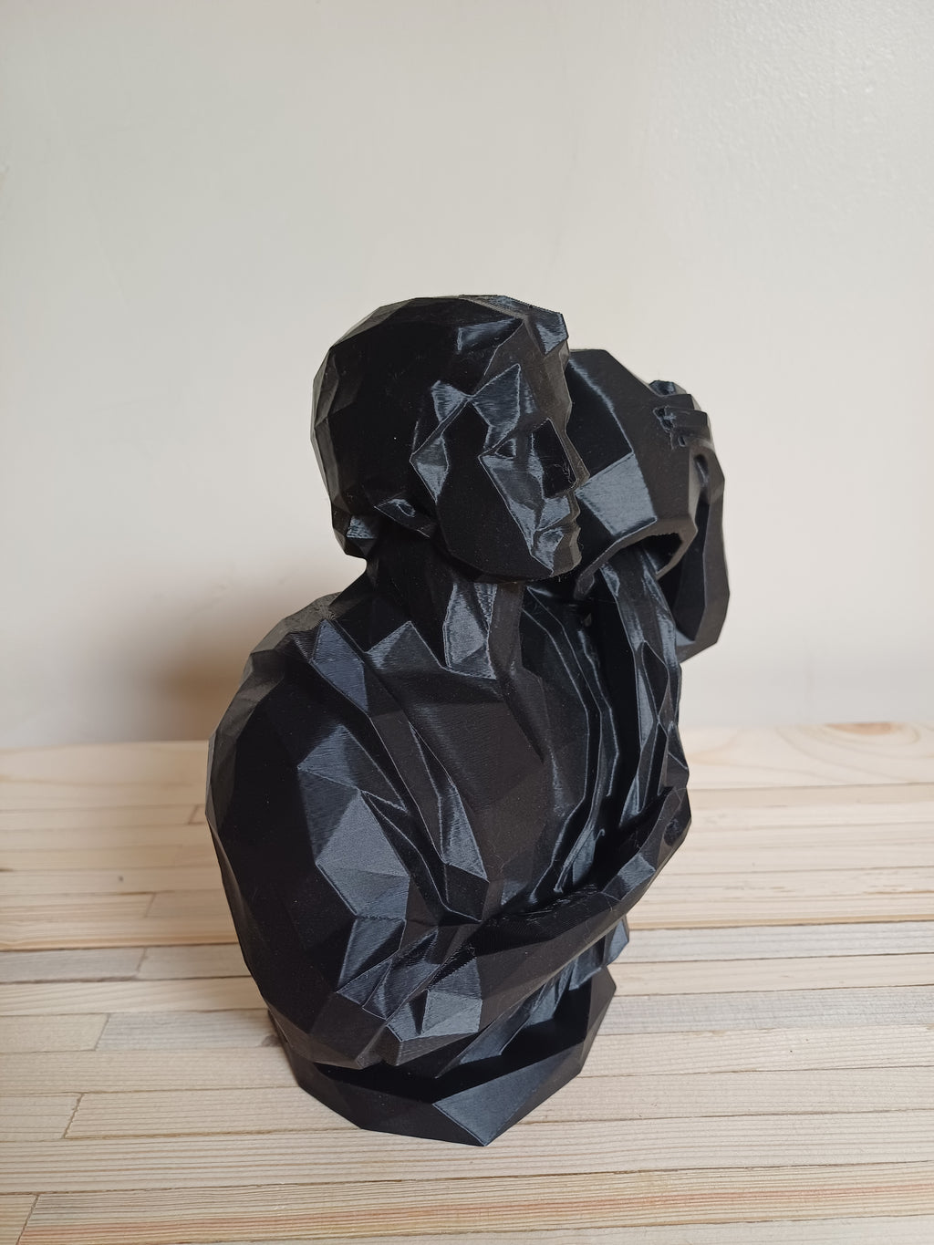 Low Poly Aquarius Water Bearer Bust Sculpture 20cm Geometric Zodiac Statue Matte Black Aquarius Star Sign Gift Gothic Home Decor Shelf Ornament Figure